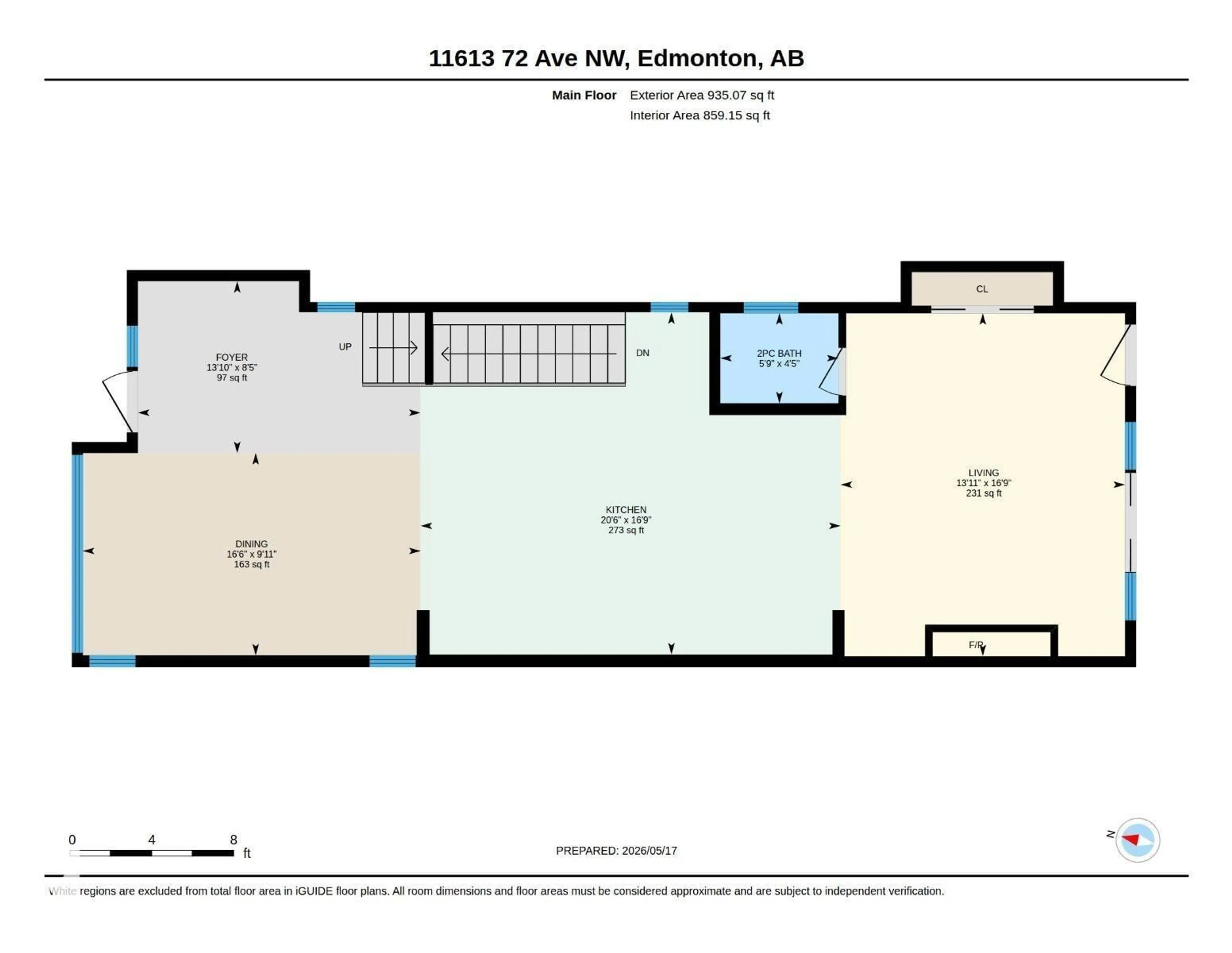 Floor plan for 11613 72 AV, Edmonton Alberta T6G0B9