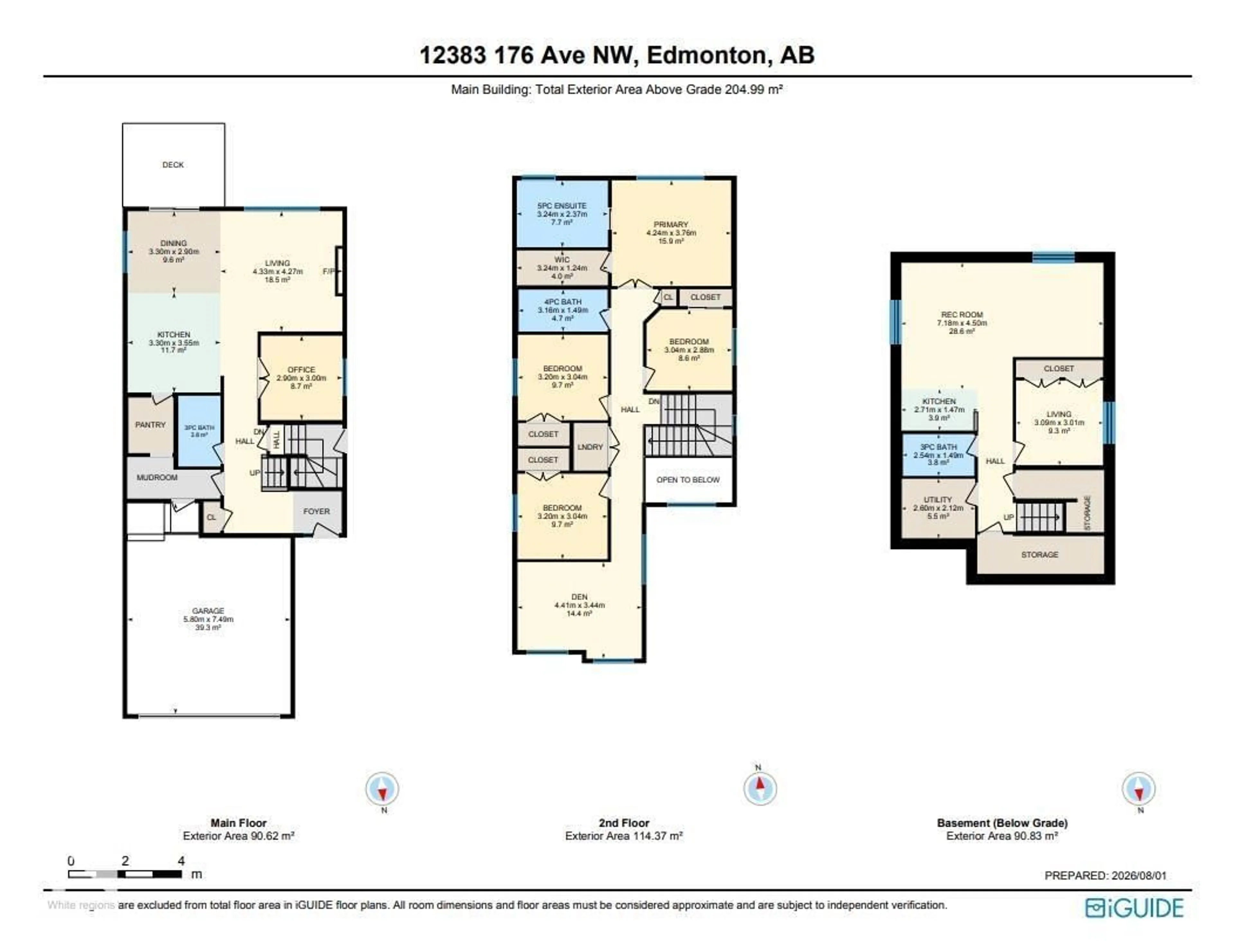 Floor plan for 12383 176 AV, Edmonton Alberta T5X0L3