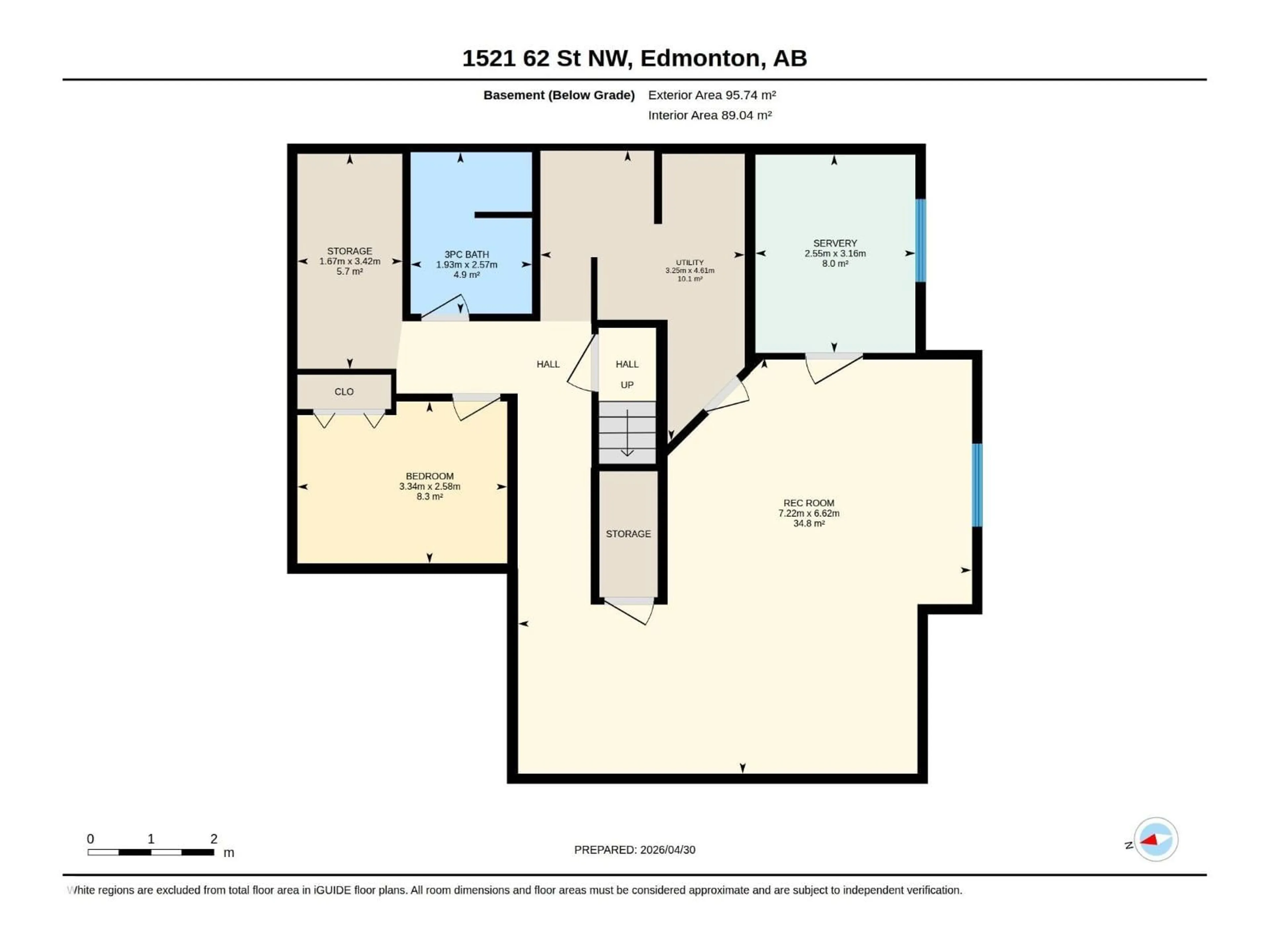 Floor plan for 1521 62 ST, Edmonton Alberta T6L6J4