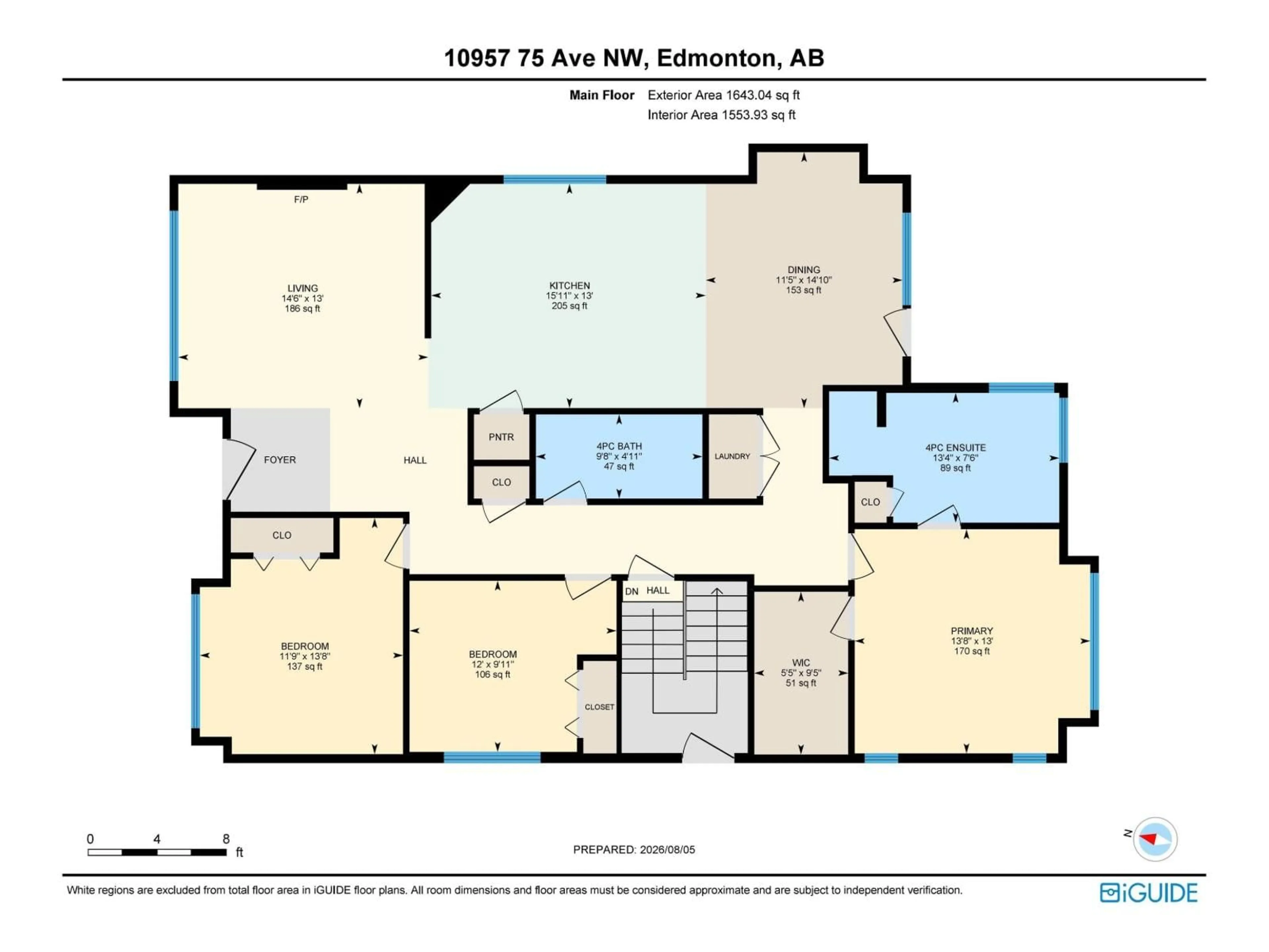 Floor plan for 10957 75 AV, Edmonton Alberta T6G0G8