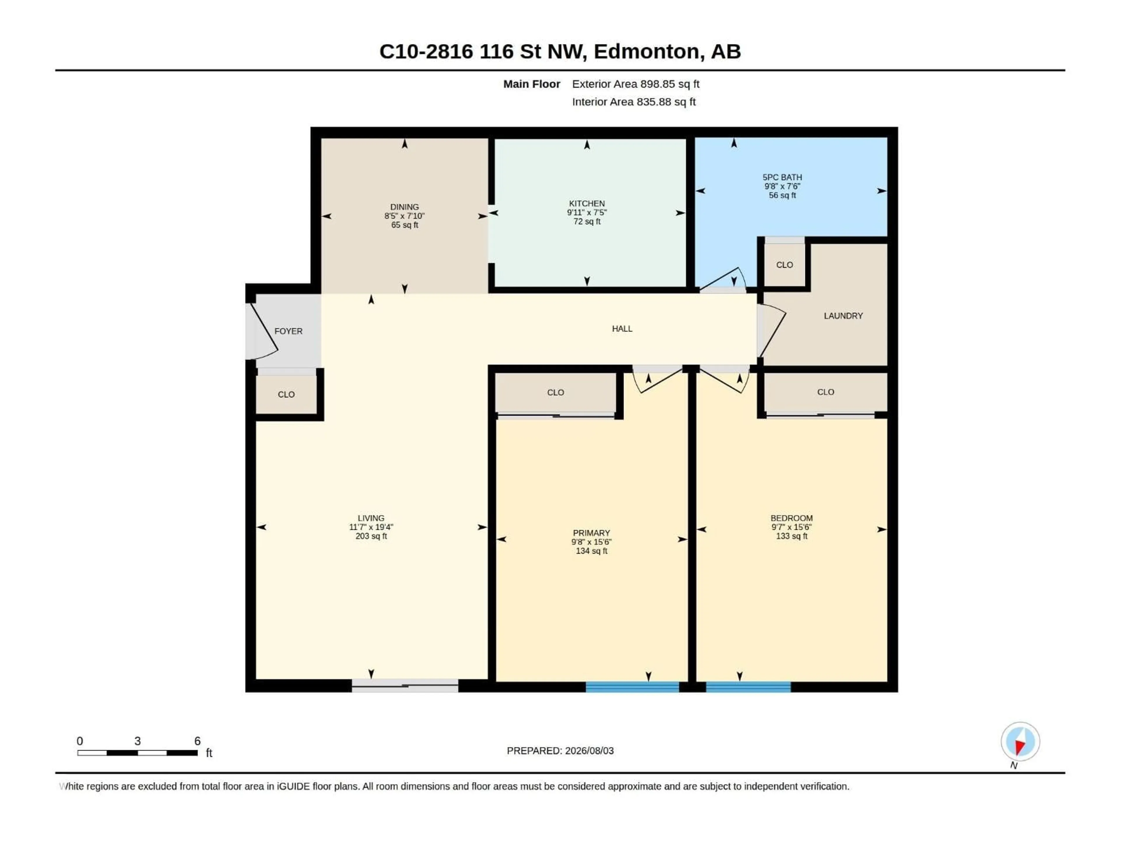 Floor plan for #10 - 2816 116 ST, Edmonton Alberta T6J4G2