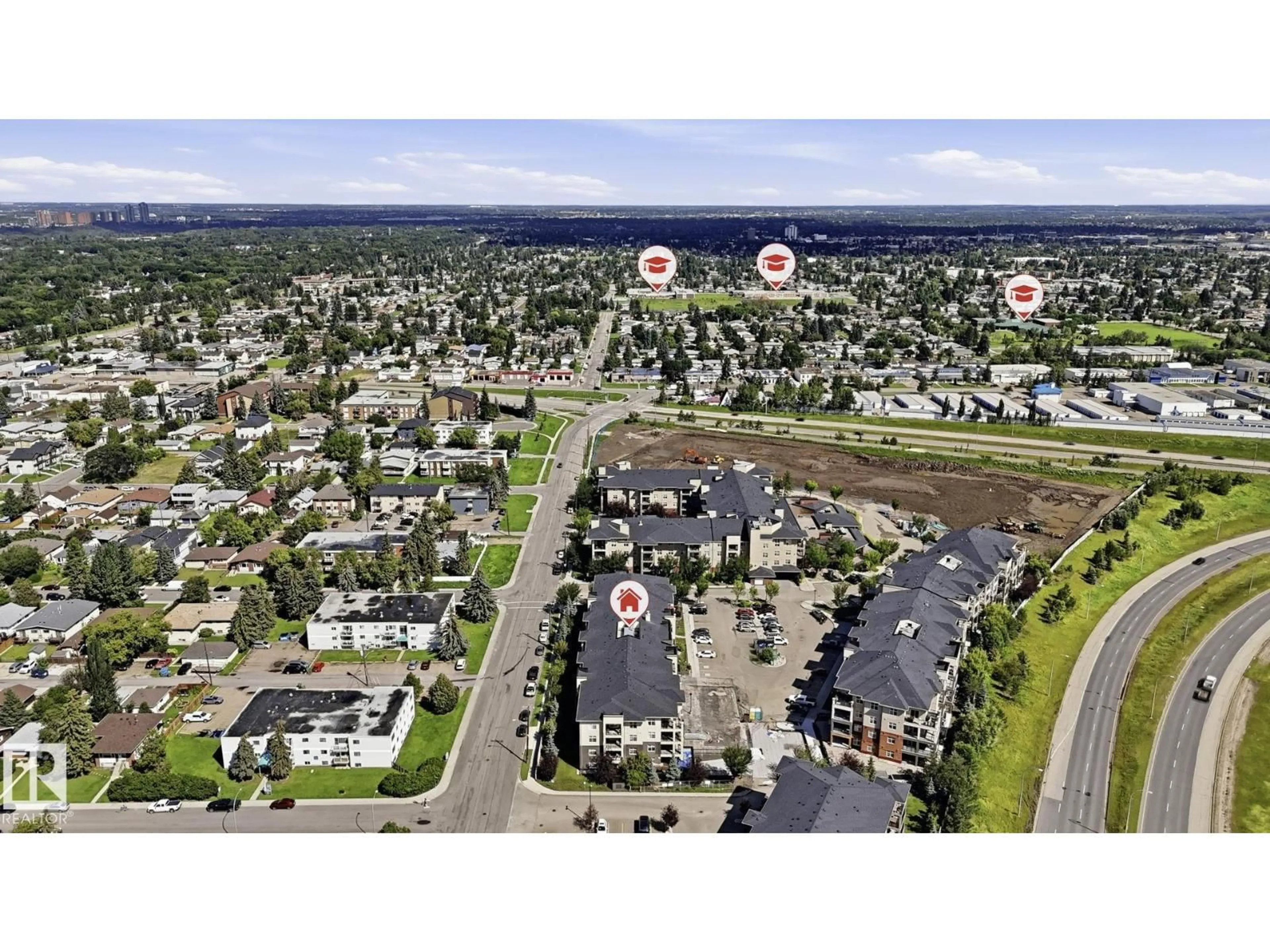 A pic from outside/outdoor area/front of a property/back of a property/a pic from drone, unknown for 361 - 7805 71 ST, Edmonton Alberta T6B3V6