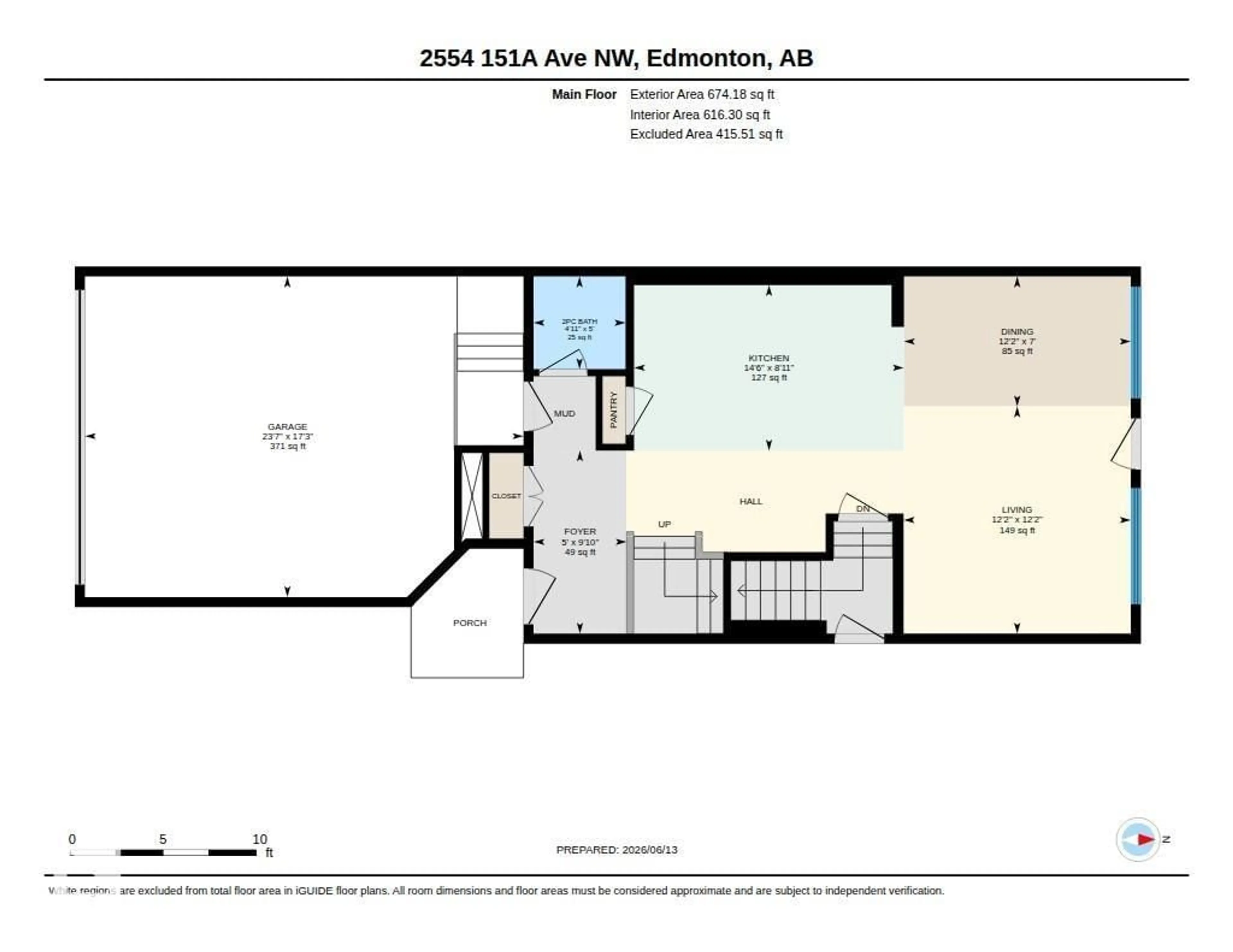 Floor plan for 2554 151A AV, Edmonton Alberta T5Y3Y5