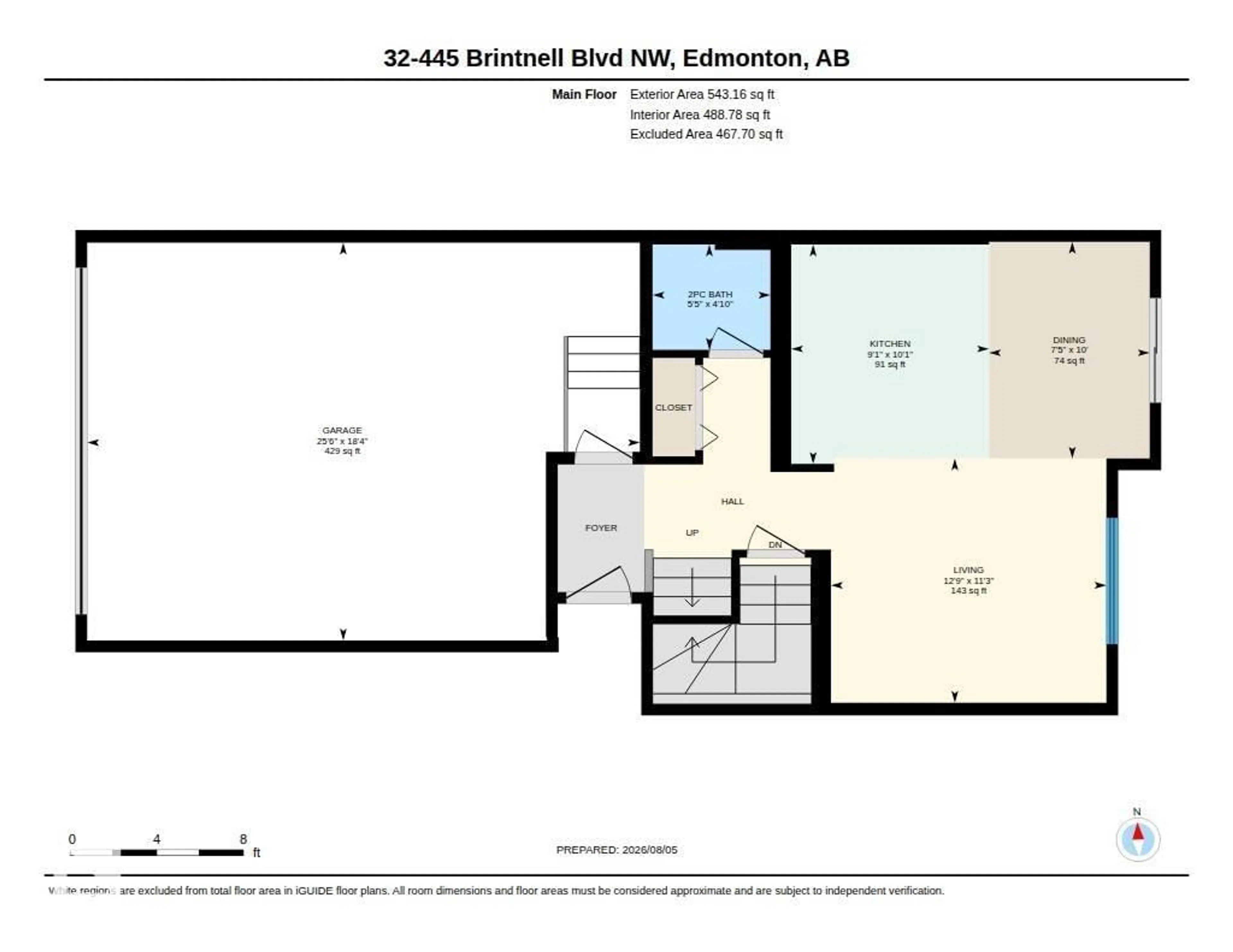 Floor plan for 445 - 32 BRINTNELL BV, Edmonton Alberta T5Y0V5