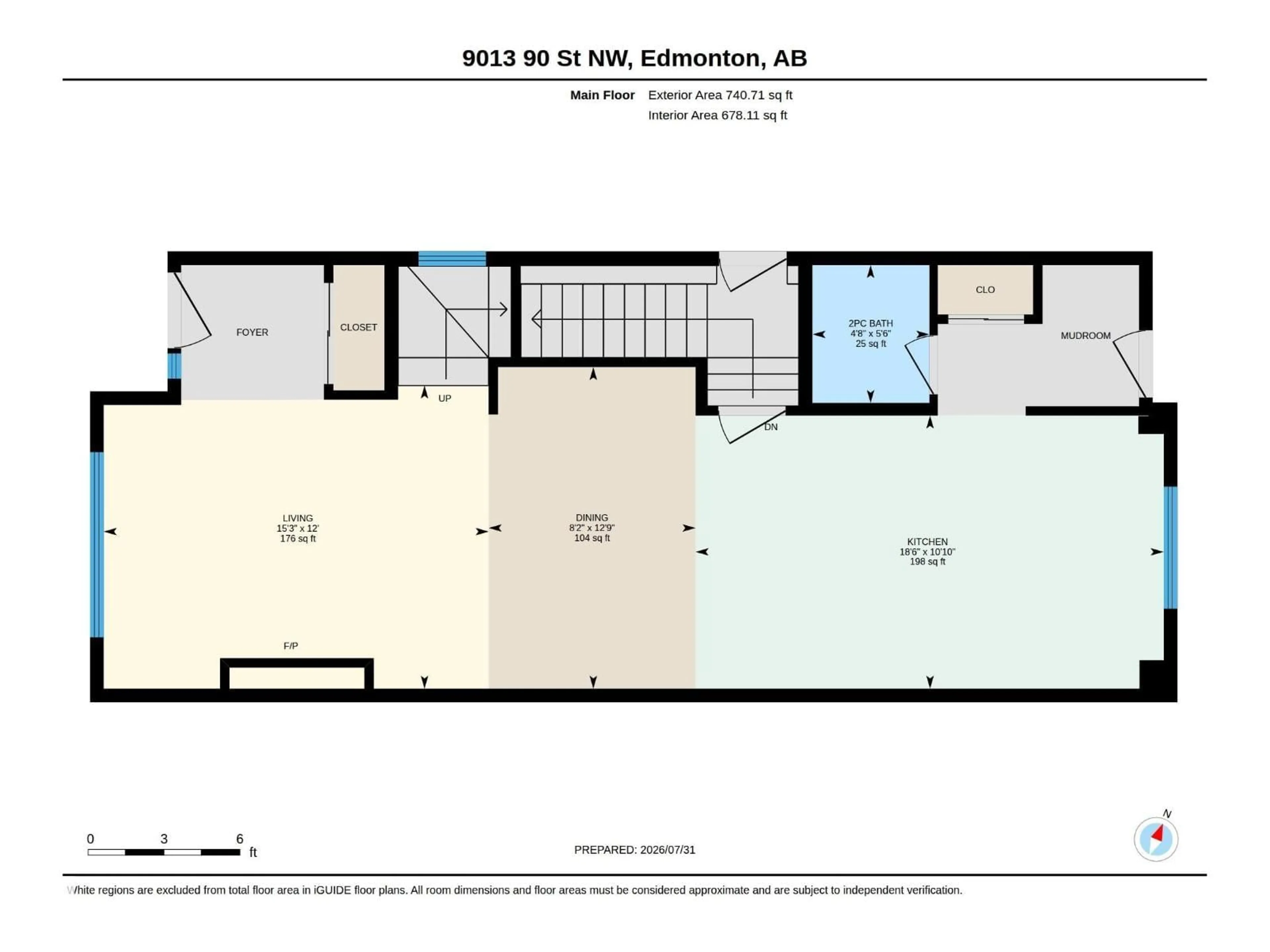 Floor plan for NW - 9013 90 ST, Edmonton Alberta T6C3L8