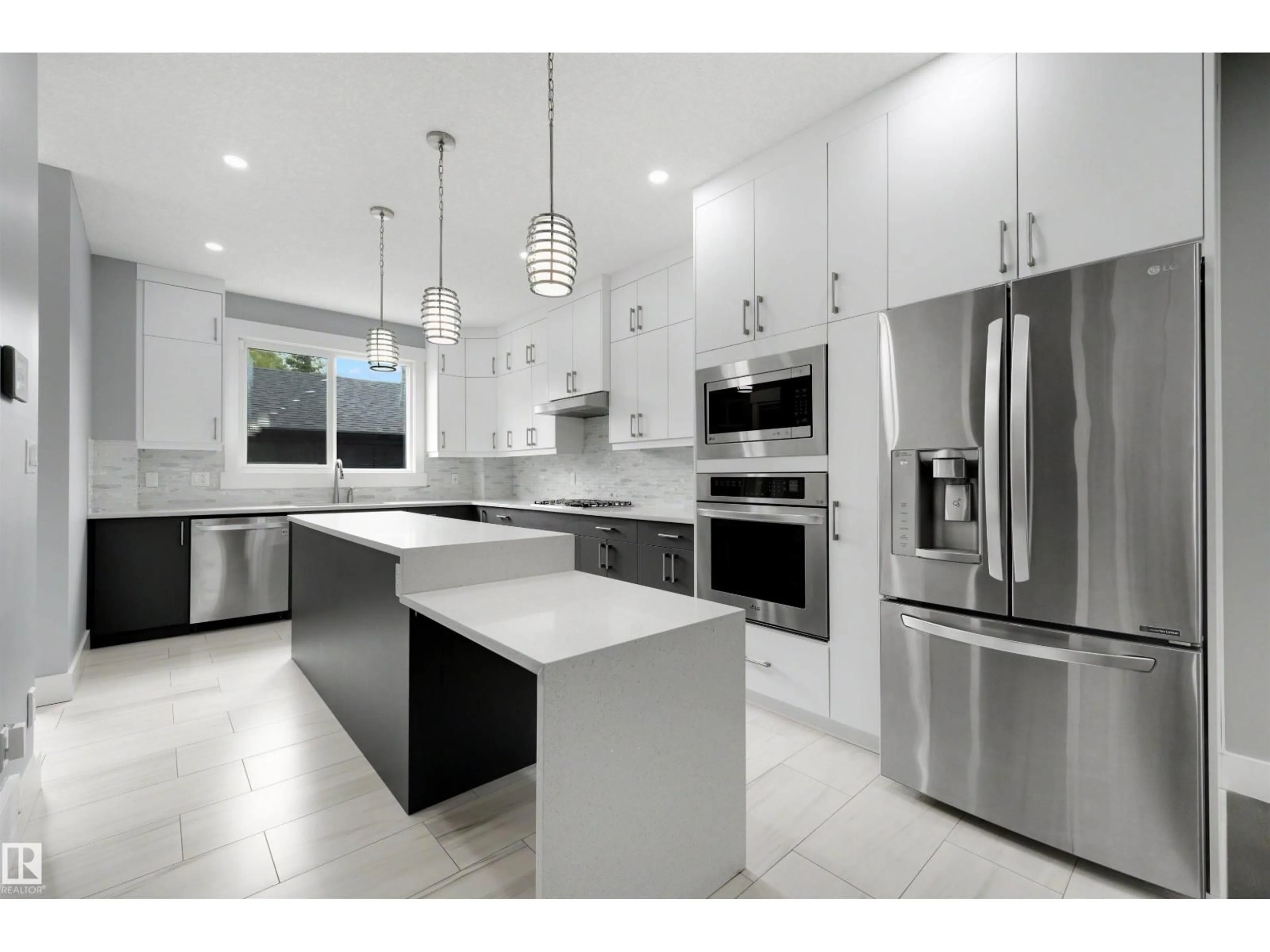 Open concept kitchen, ceramic/tile floor for NW - 9013 90 ST, Edmonton Alberta T6C3L8