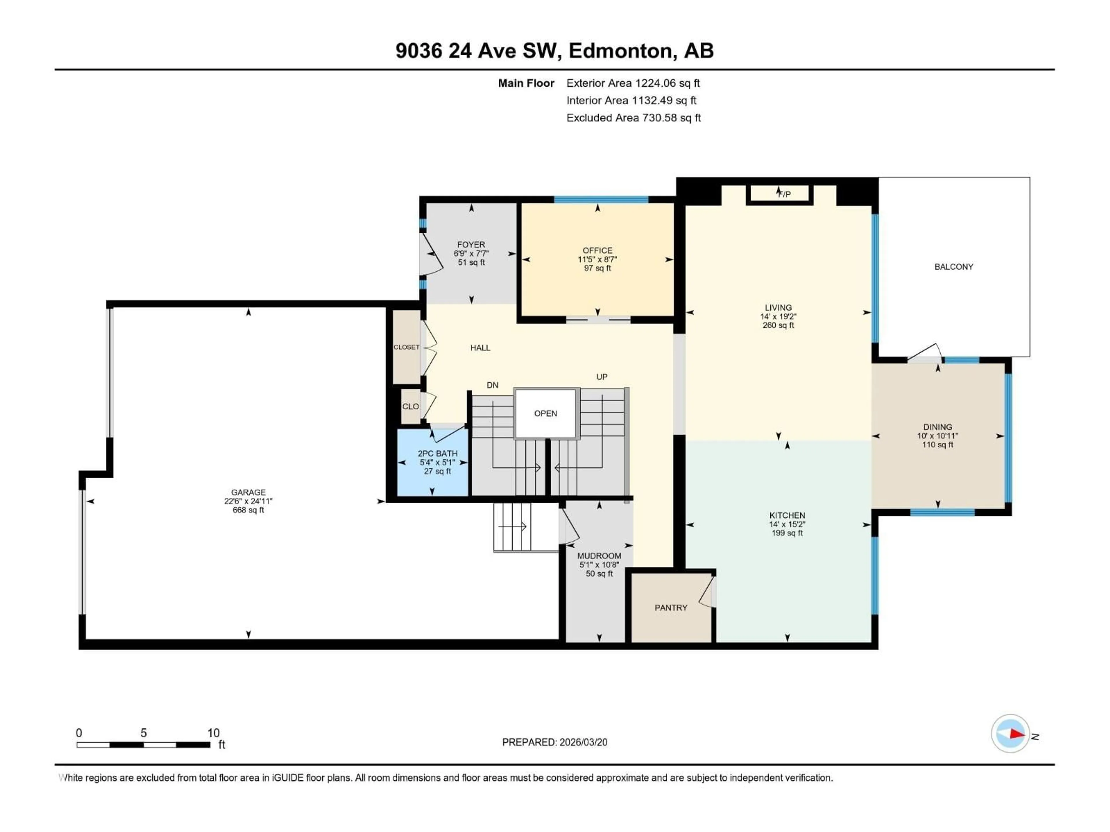 Floor plan for 9036 24 AV, Edmonton Alberta T6X2C4