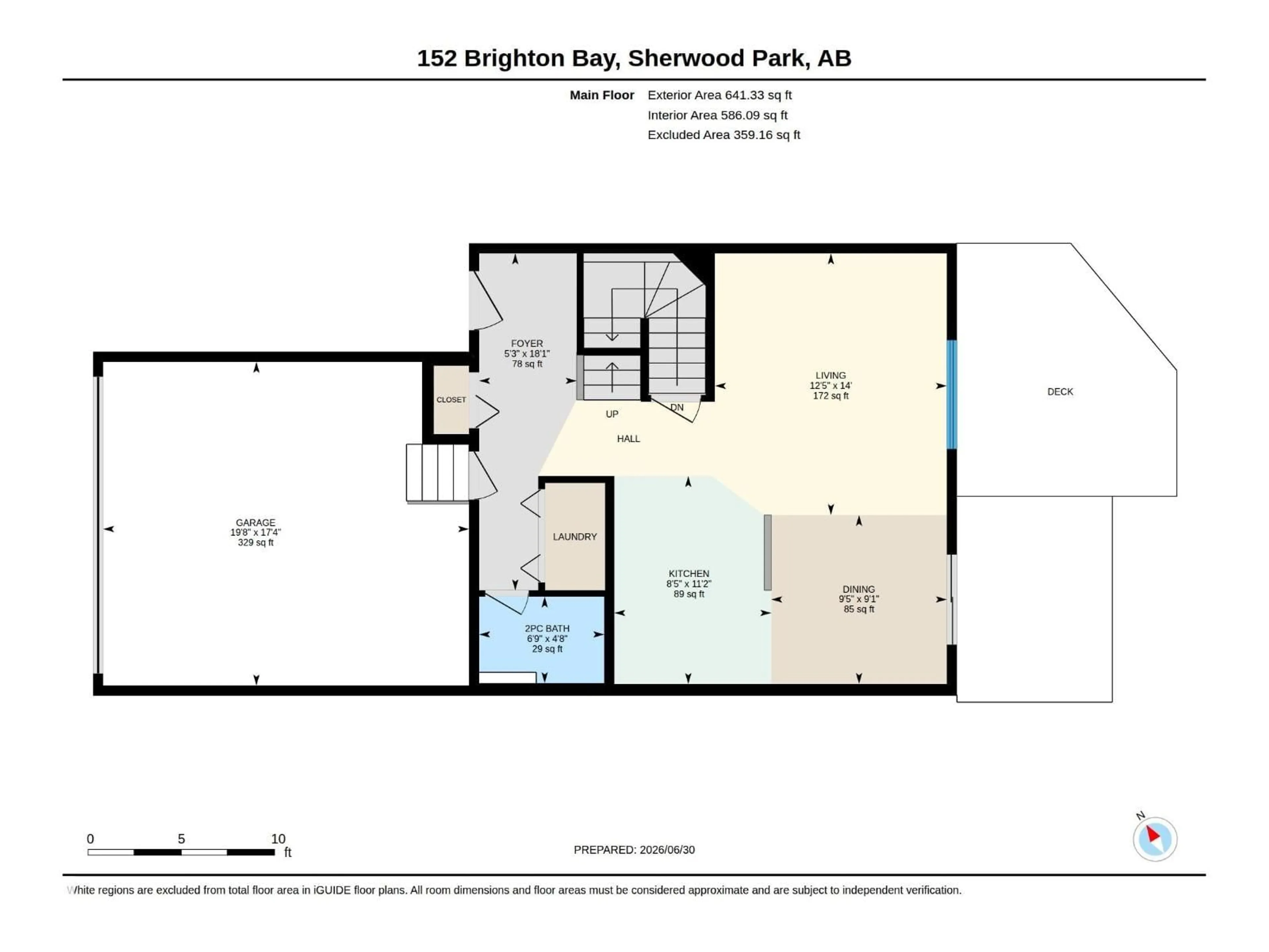 Floor plan for 152 BRIGHTON BA, Sherwood Park Alberta T8H2C2