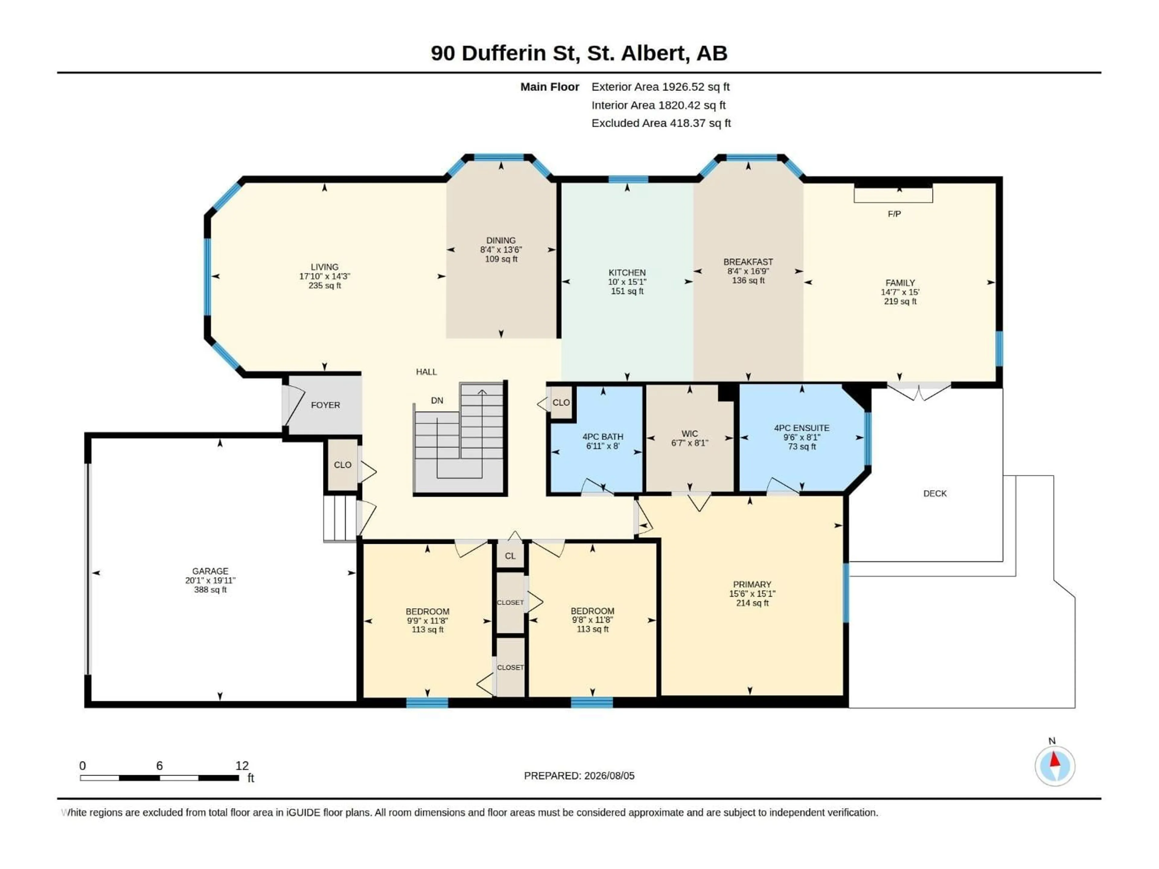 Floor plan for 90 DUFFERIN ST, St. Albert Alberta T8N5R7