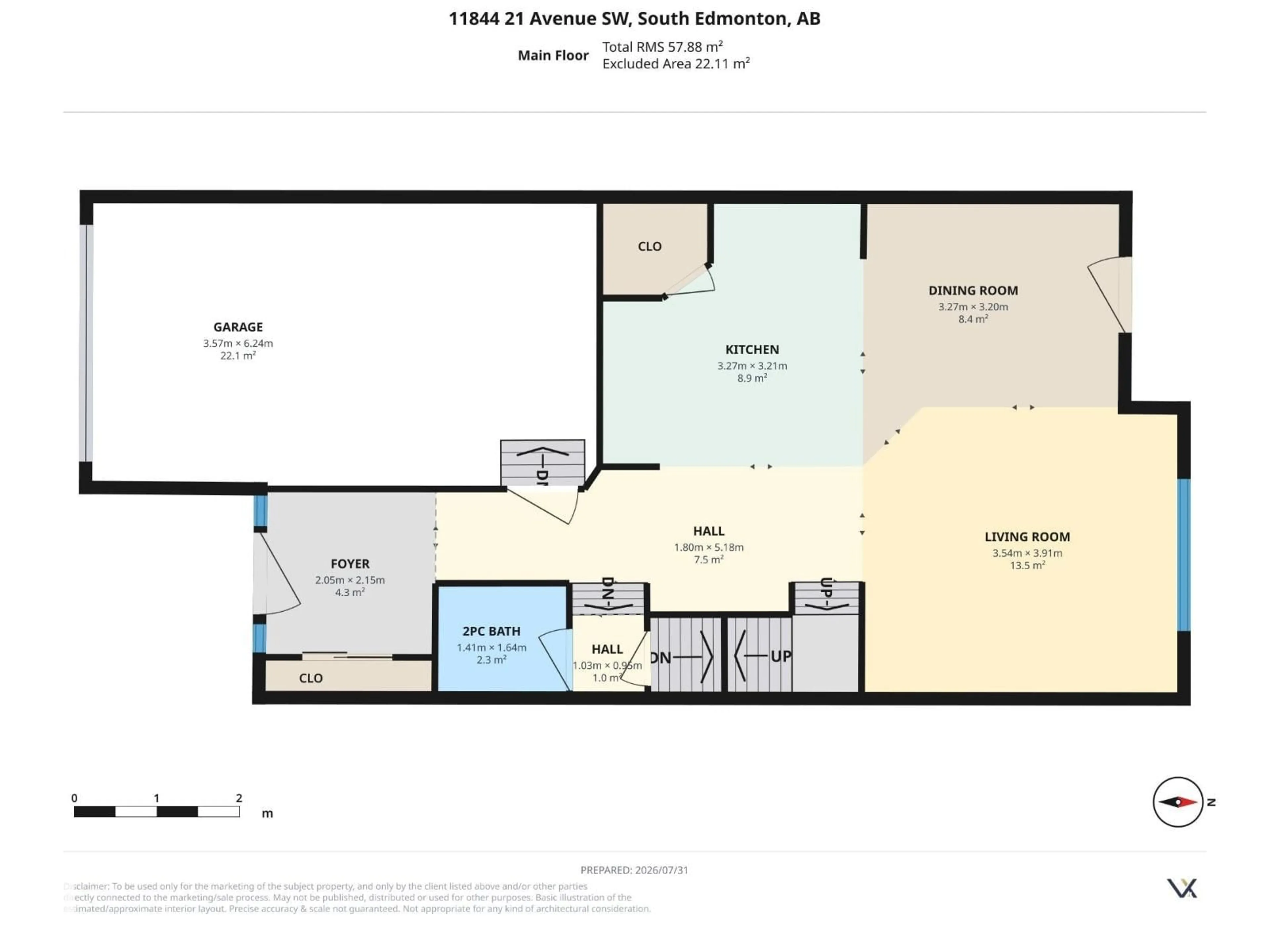 Floor plan for SW - 11844 21 AV, Edmonton Alberta T6W0C9