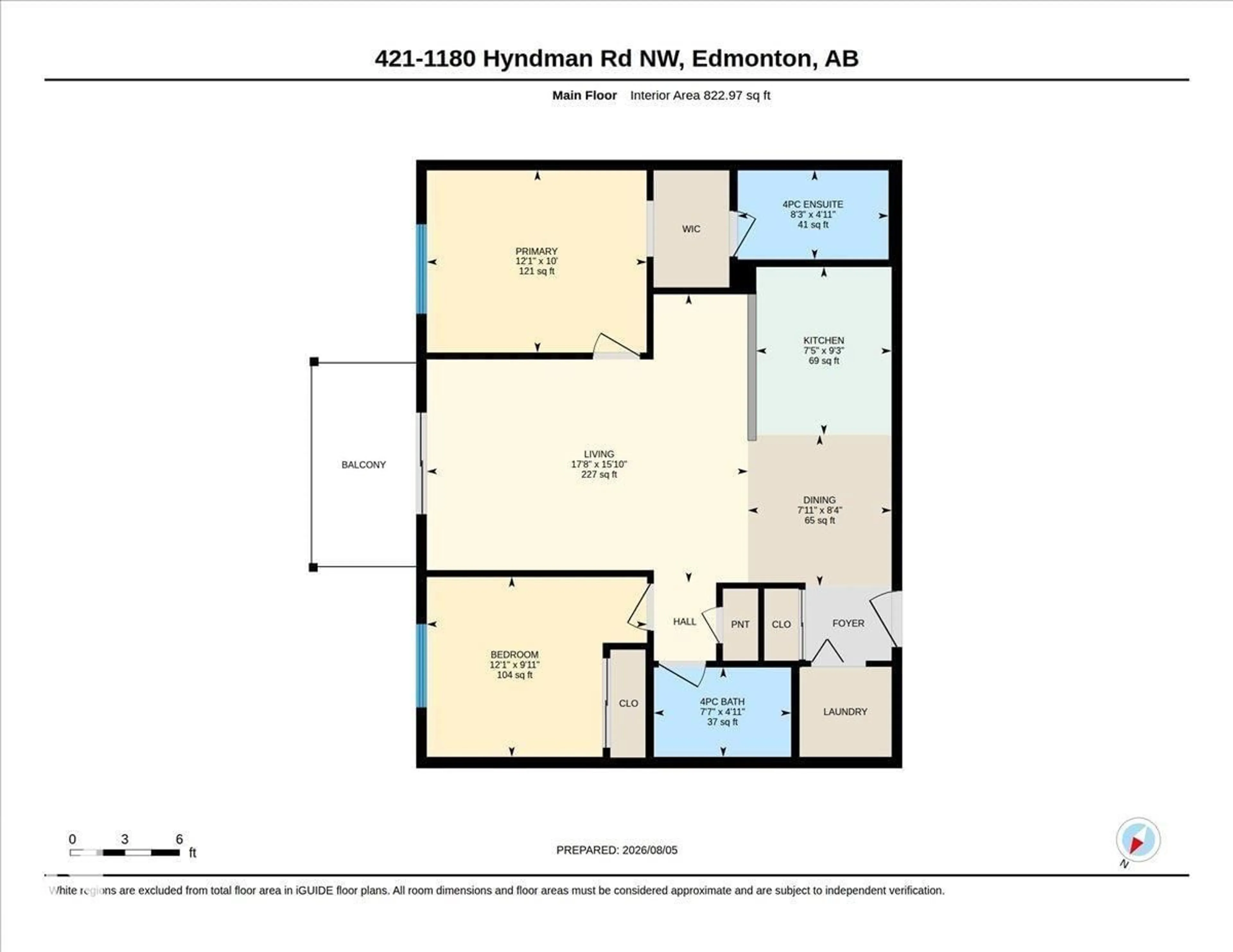 Floor plan for 1180 - 421 HYNDMAN RD, Edmonton Alberta T5A0P8