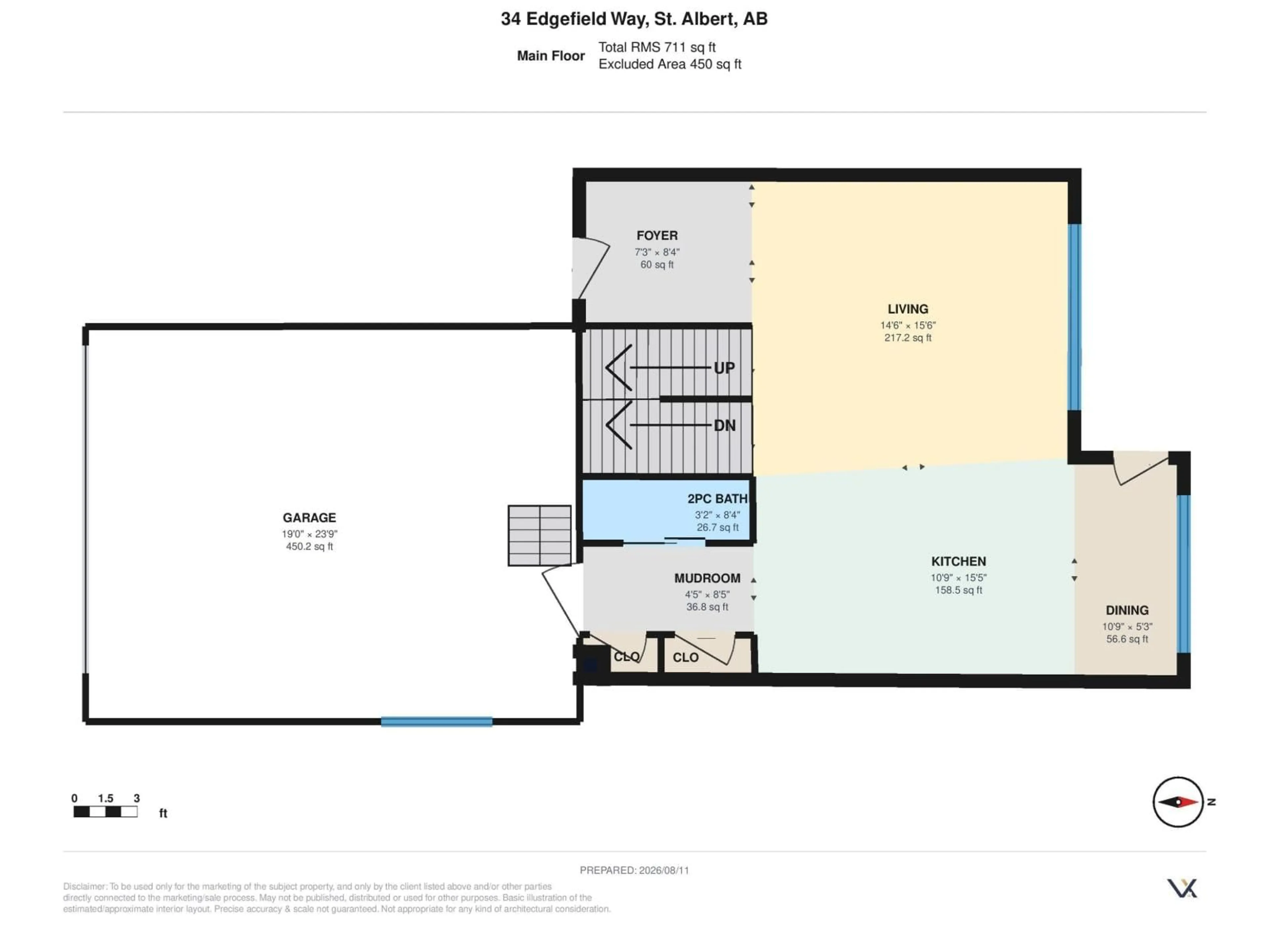 Floor plan for 34 EDGEFIELD WY, St. Albert Alberta T8N8A1