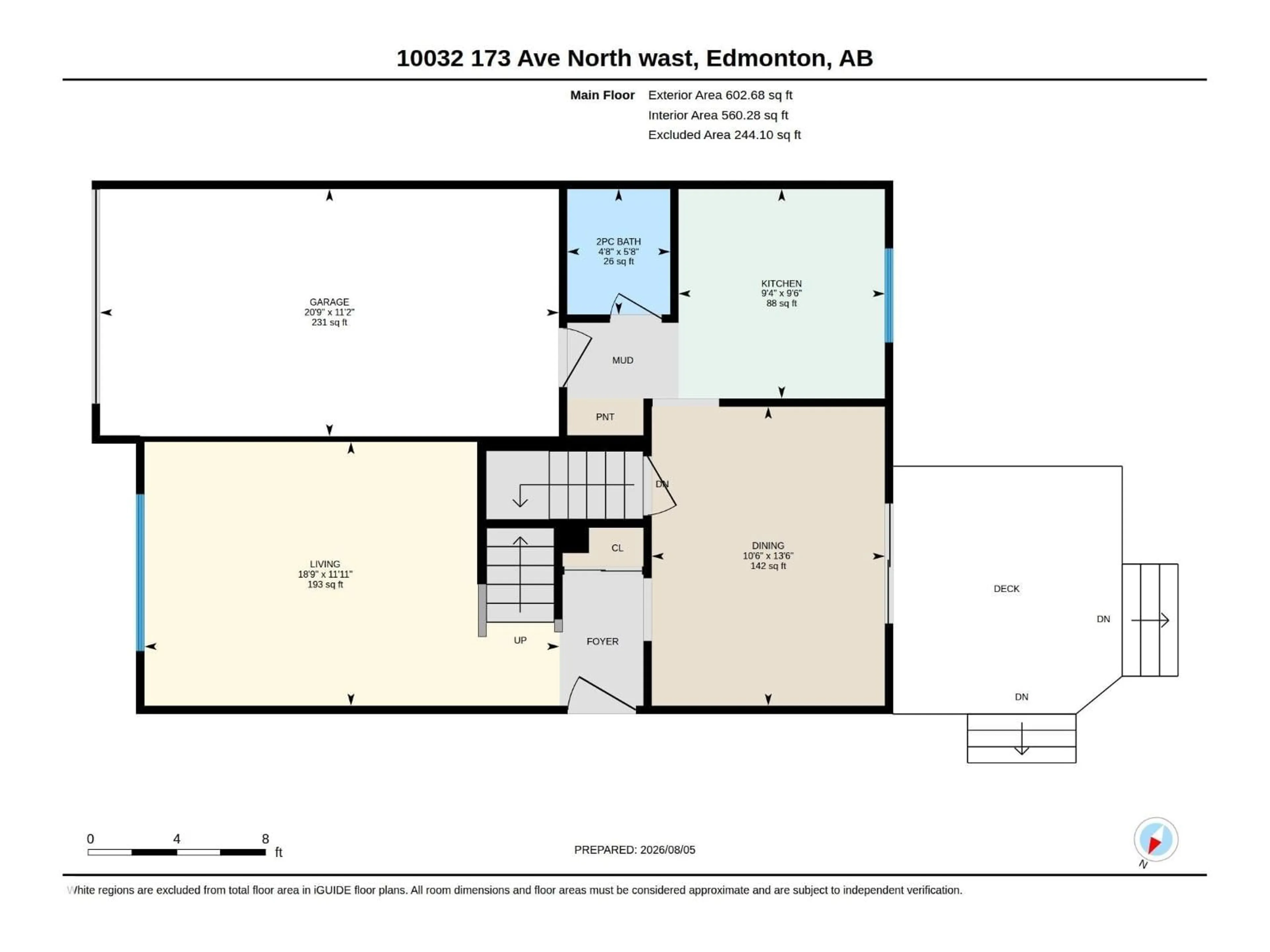 Floor plan for 10032 173 AV, Edmonton Alberta T5X3X9