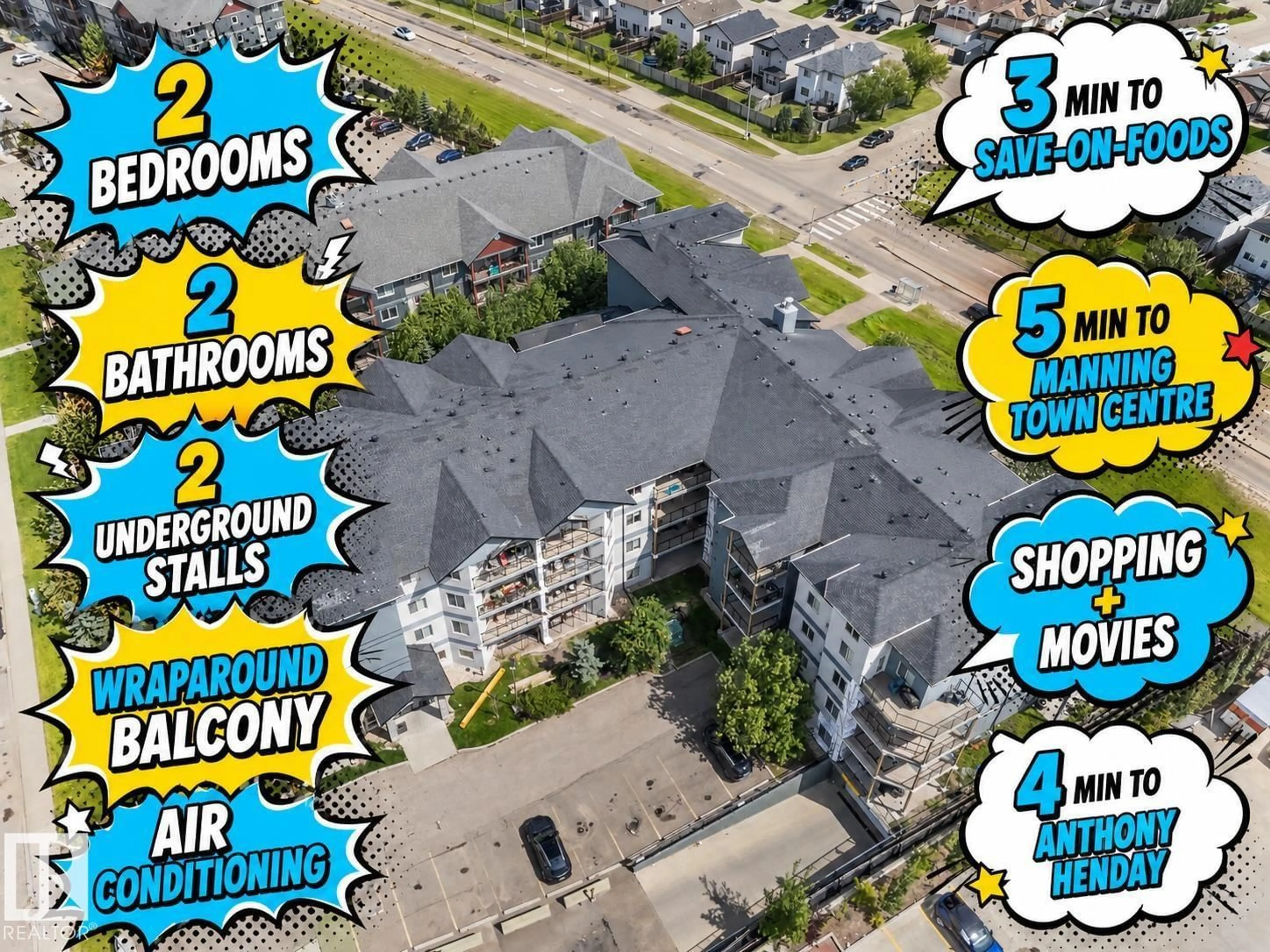 A pic from outside/outdoor area/front of a property/back of a property/a pic from drone, unknown for #301 - 16235 51 ST, Edmonton Alberta T5Y0V3
