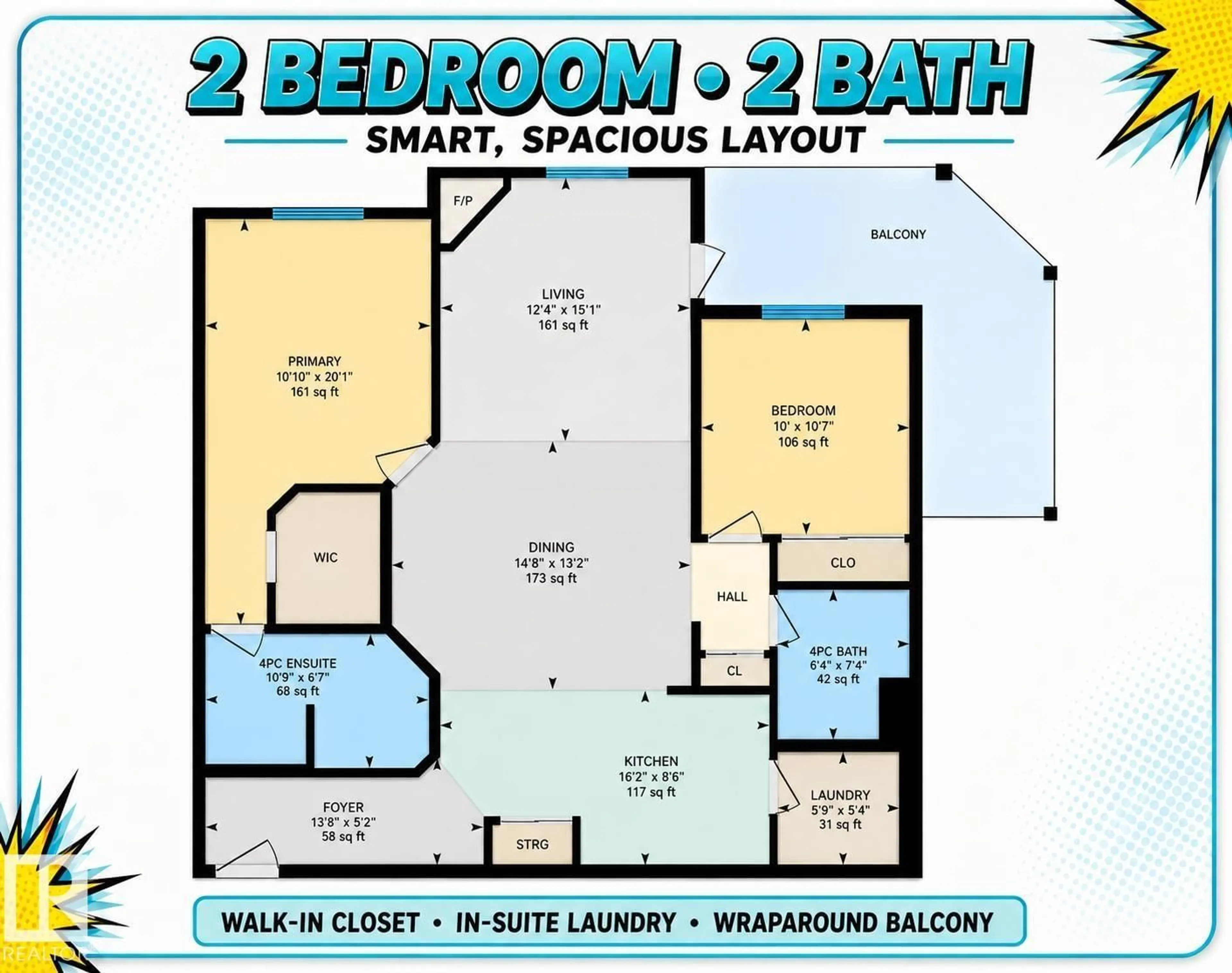 Floor plan for #301 - 16235 51 ST, Edmonton Alberta T5Y0V3