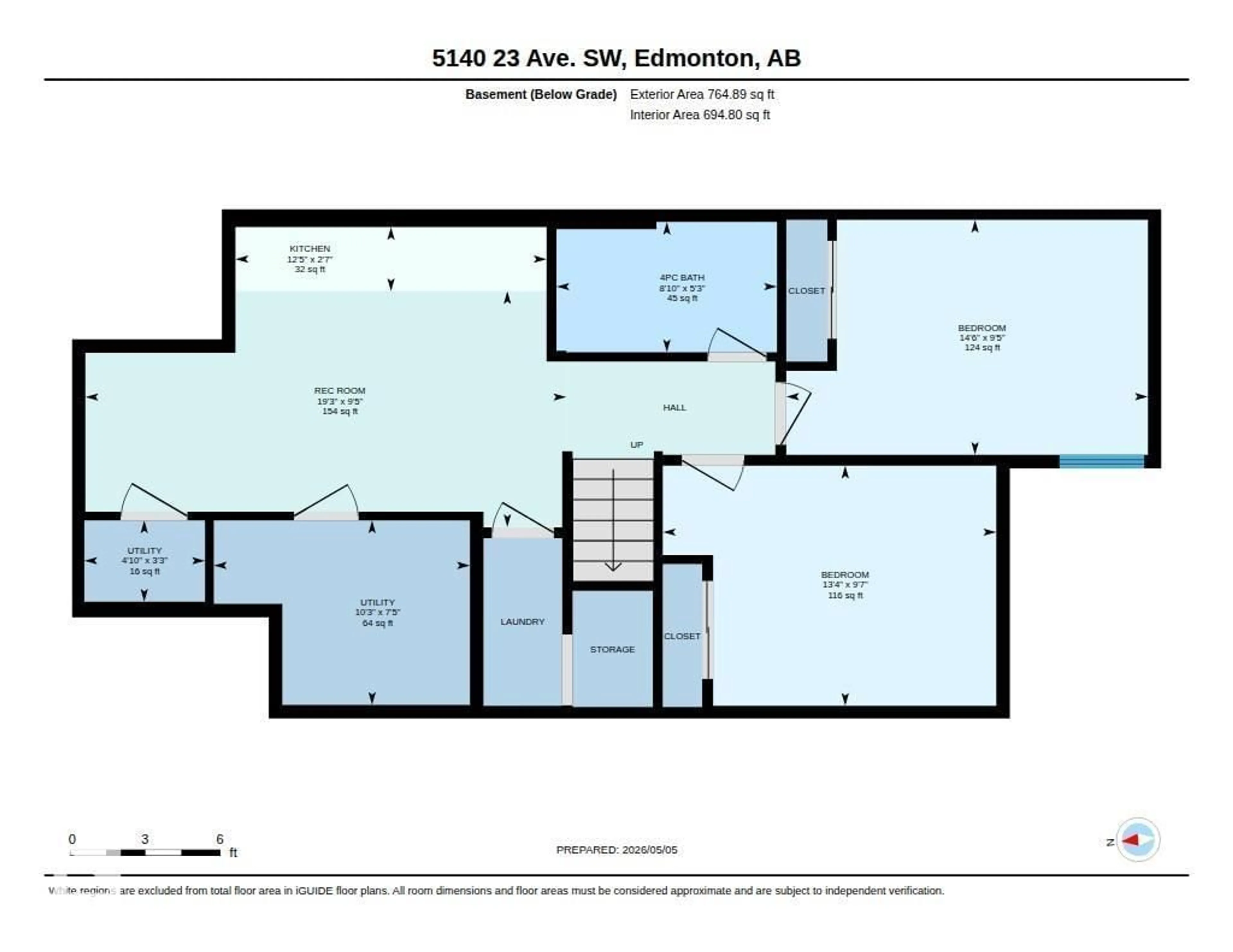 Floor plan for 5140 23 AV, Edmonton Alberta T6X2X4