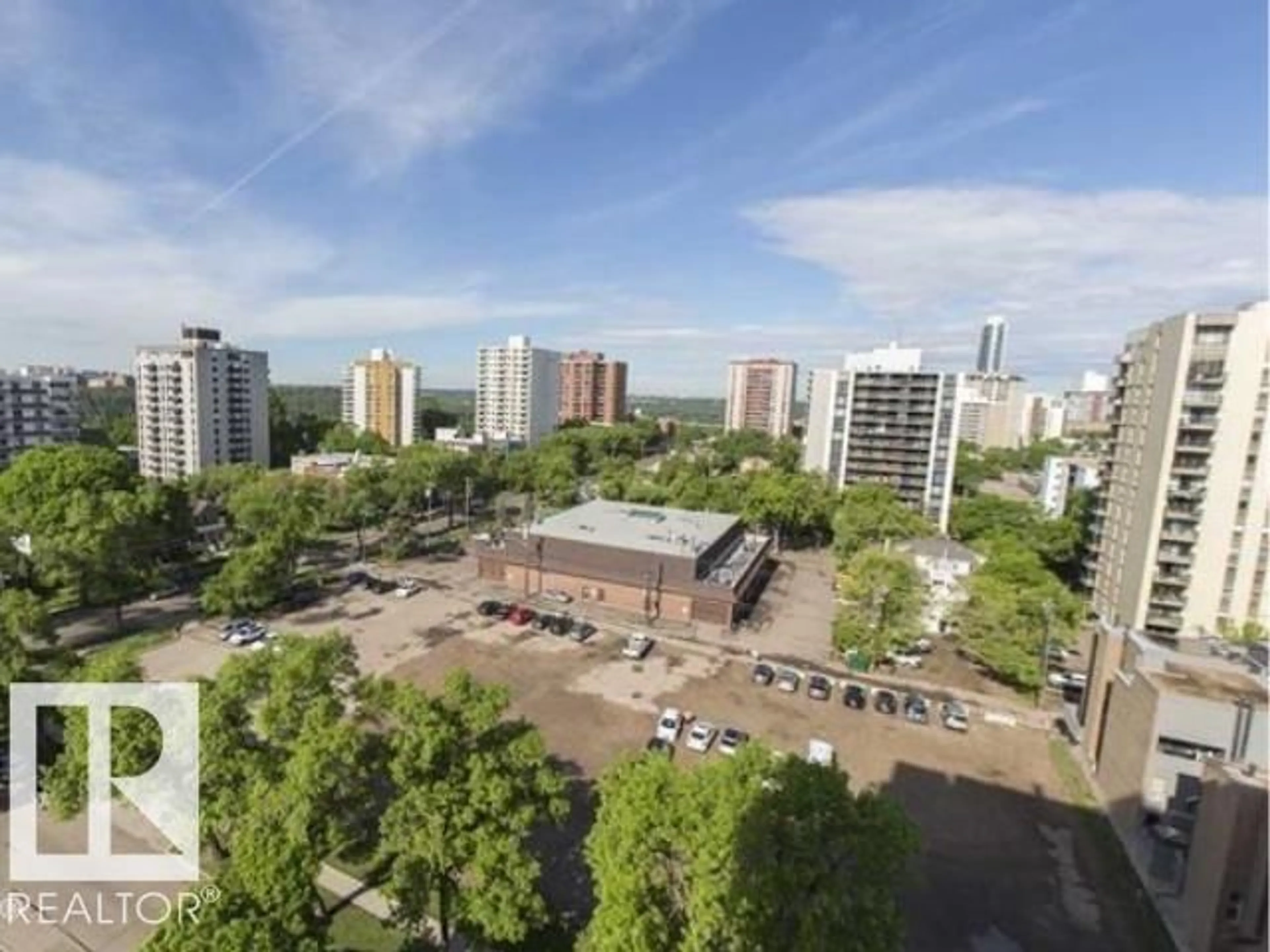 A pic from outside/outdoor area/front of a property/back of a property/a pic from drone, city buildings view from balcony for 10025 - 1203 113 ST, Edmonton Alberta T5K2K8
