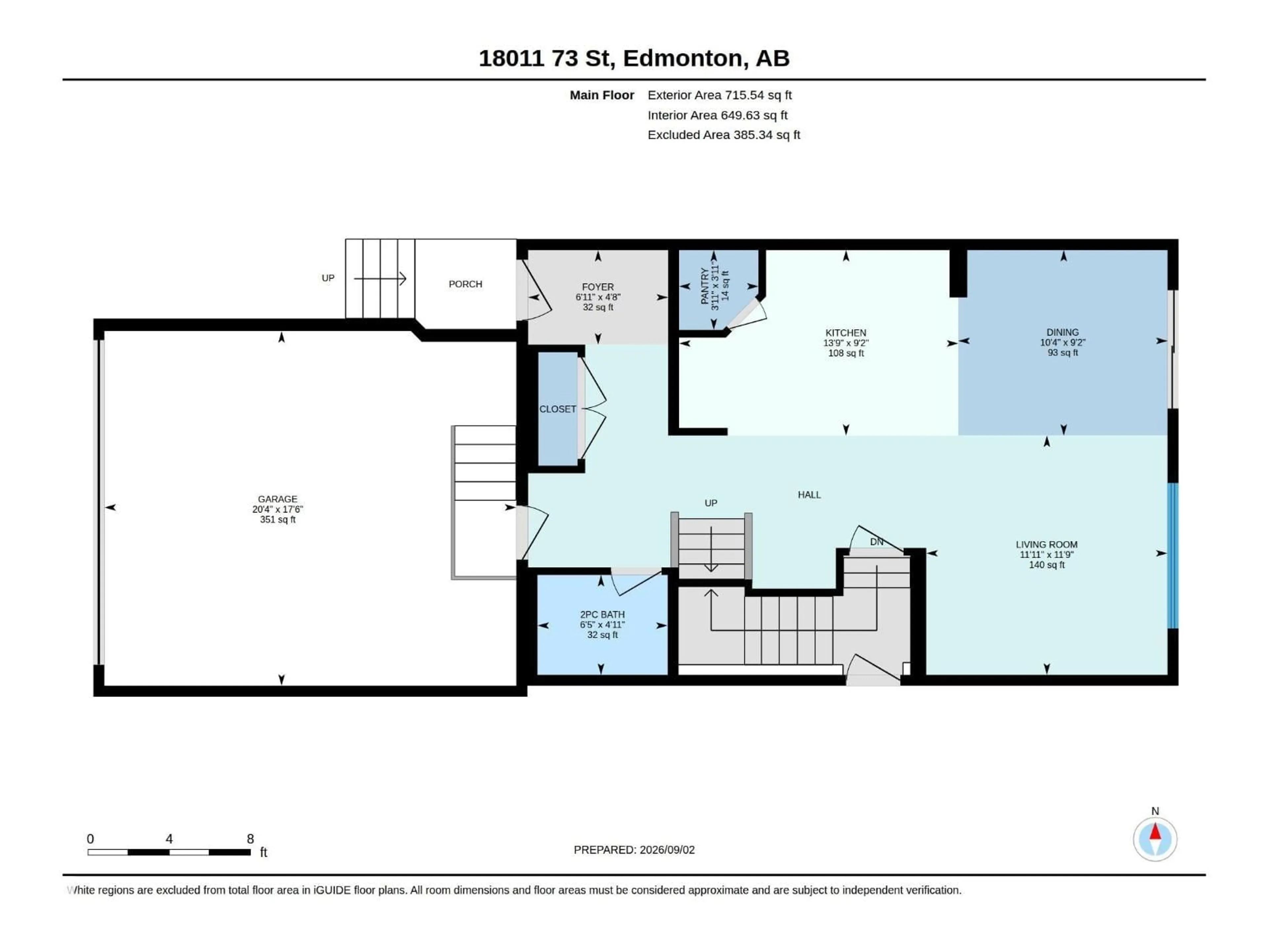 Floor plan for 18011 73 ST, Edmonton Alberta T5Z0W7