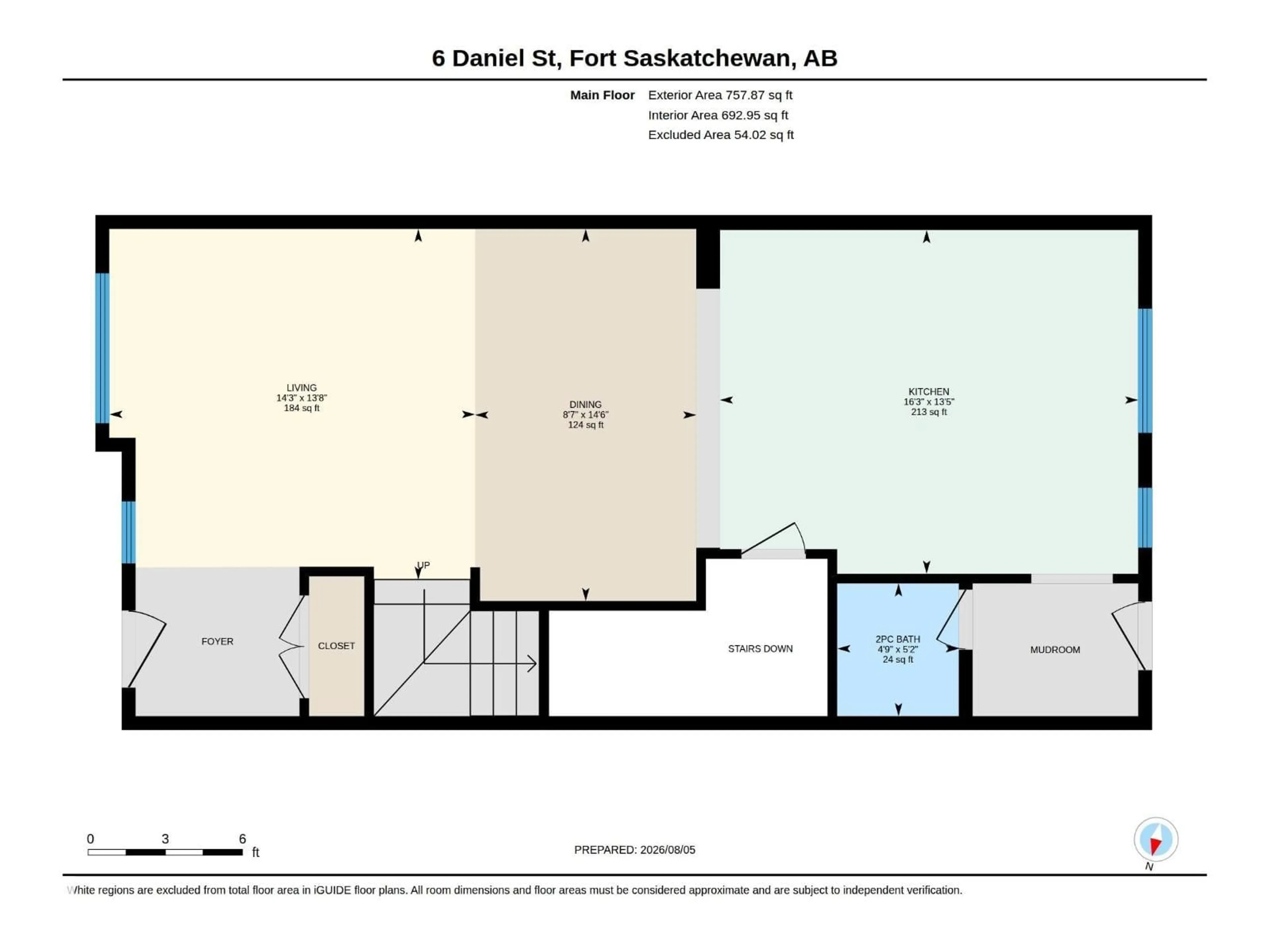 Floor plan for 6 DANIEL ST, Fort Saskatchewan Alberta T8L0X3