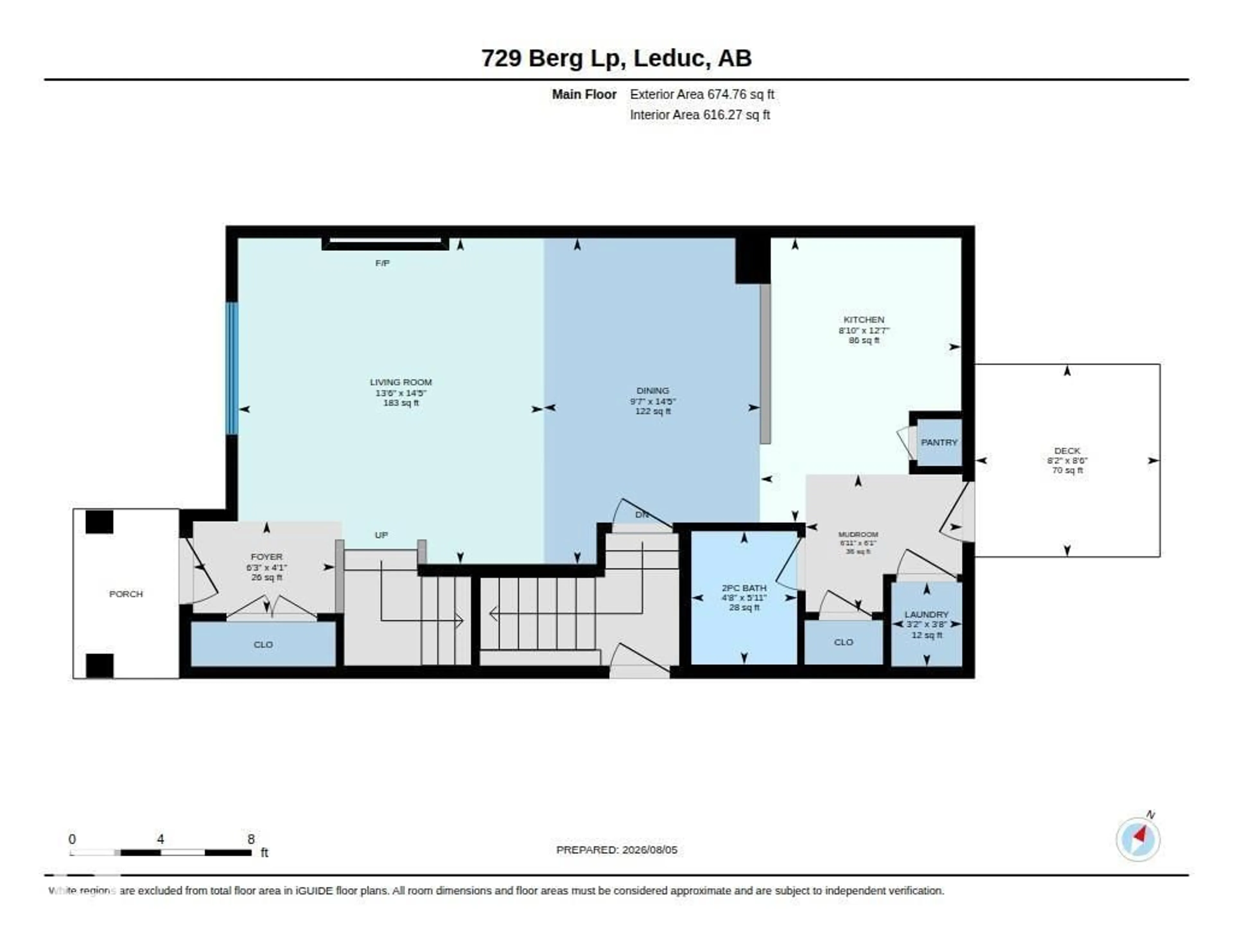 Floor plan for 729 BERG LO, Leduc Alberta T9E1G8