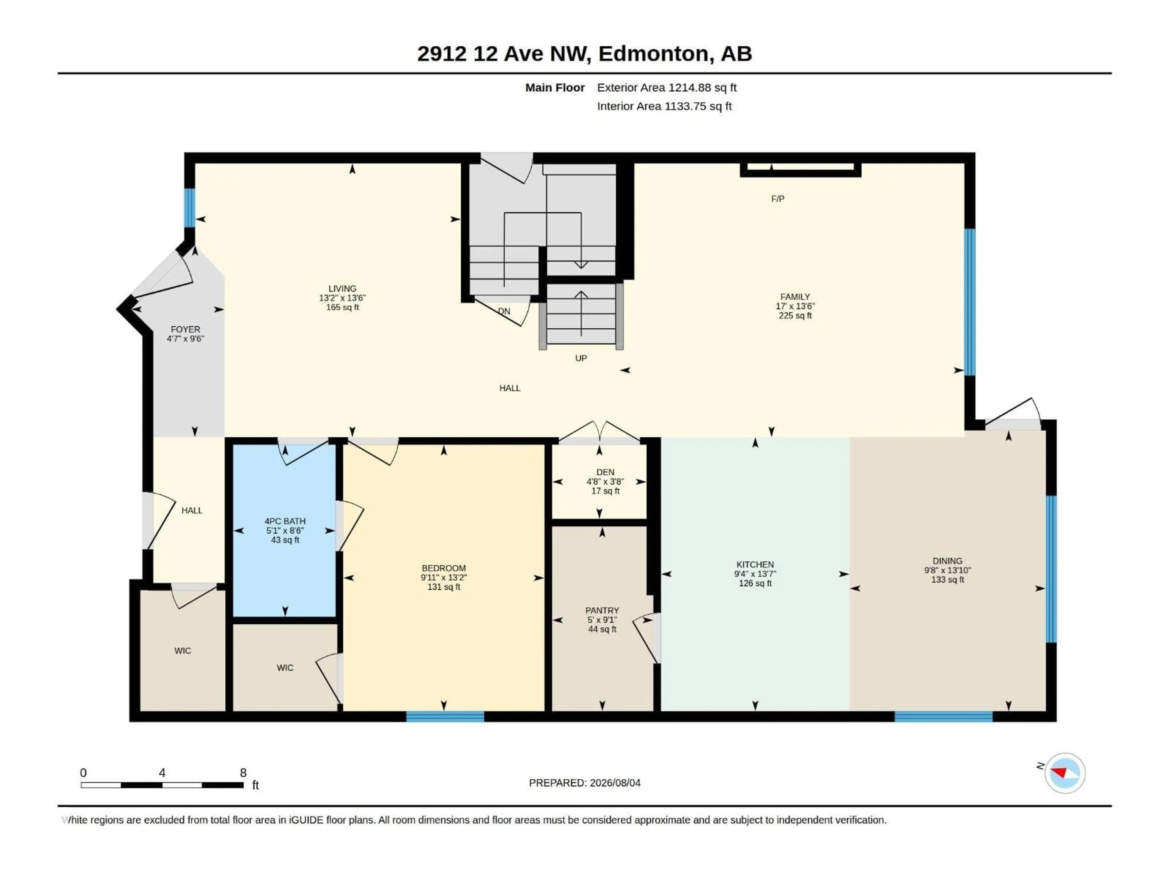 Floor plan for 2912 12 AV, Edmonton Alberta T6T1A9