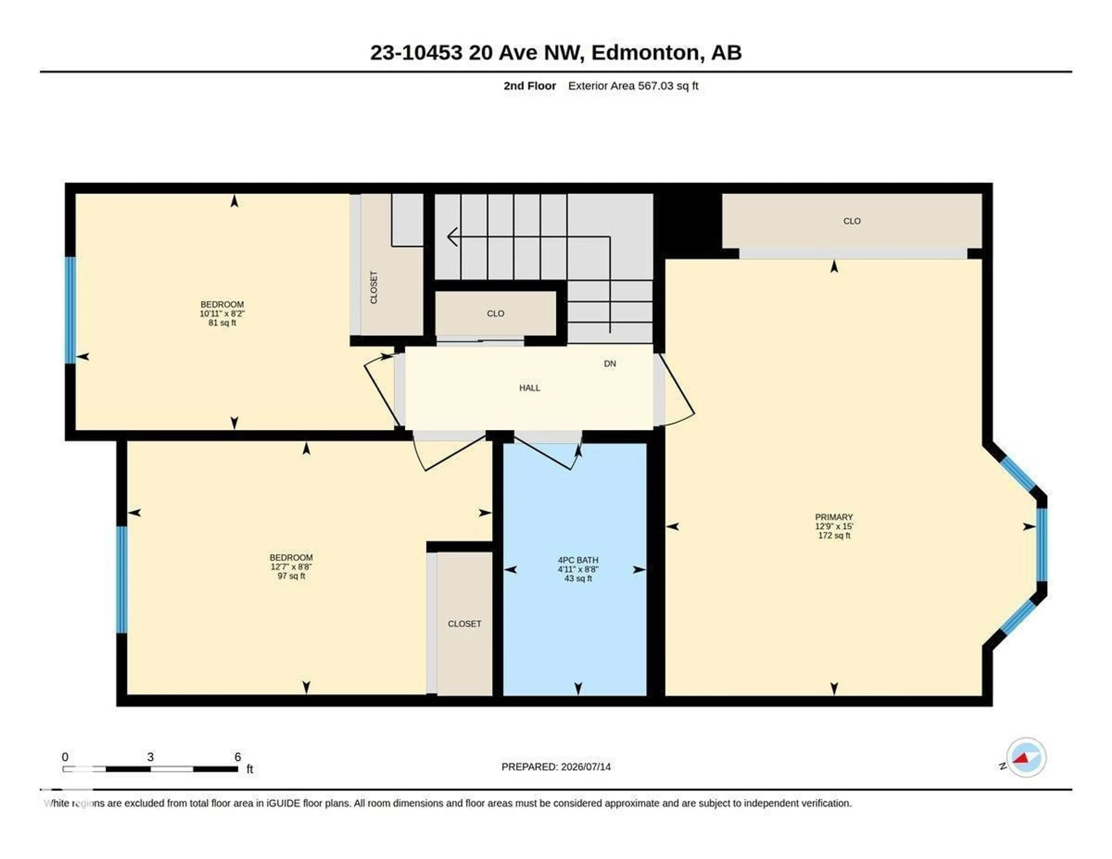 Floor plan for #23 - 10453 20 AV, Edmonton Alberta T6J5H1