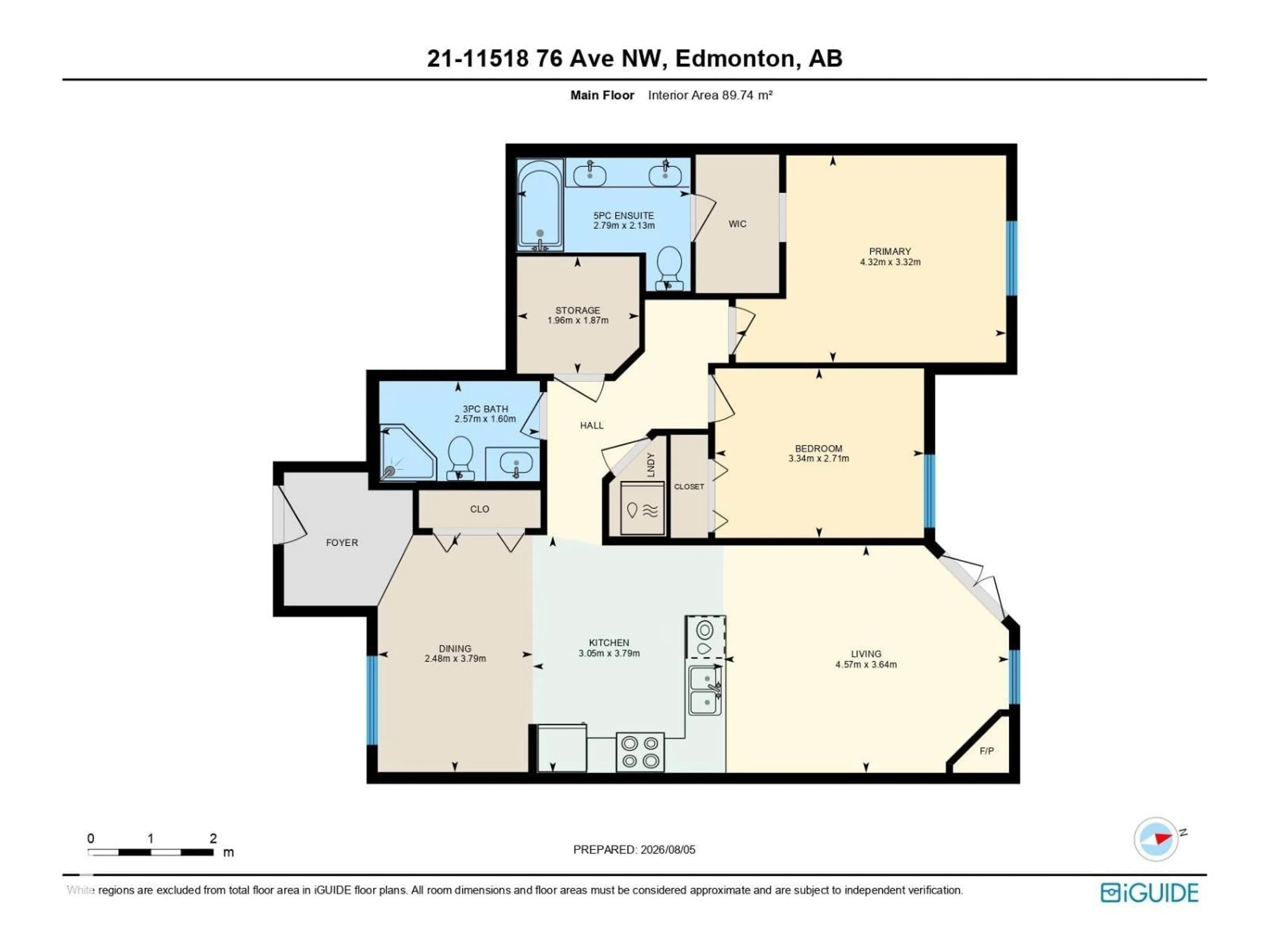Floor plan for 21 - 11518 76 AV, Edmonton Alberta T6G0K7