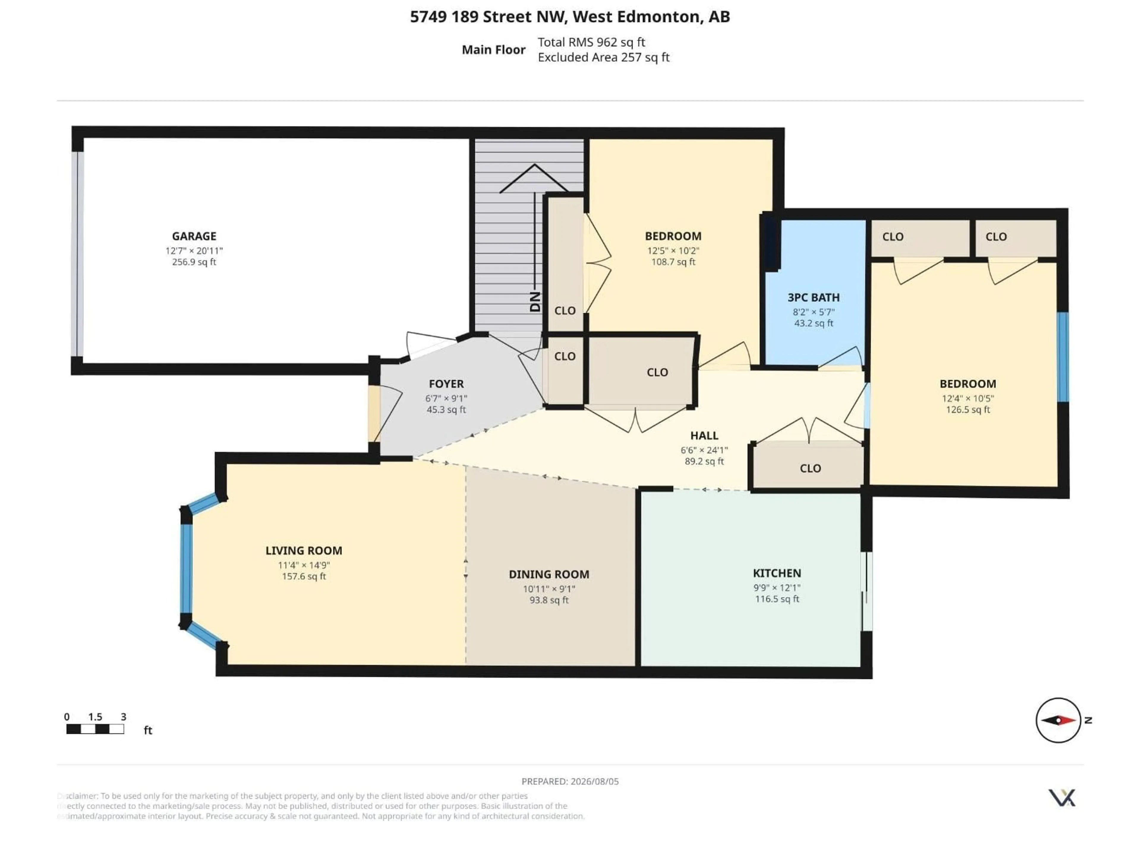 Floor plan for 5749 189 ST, Edmonton Alberta T6M2G8