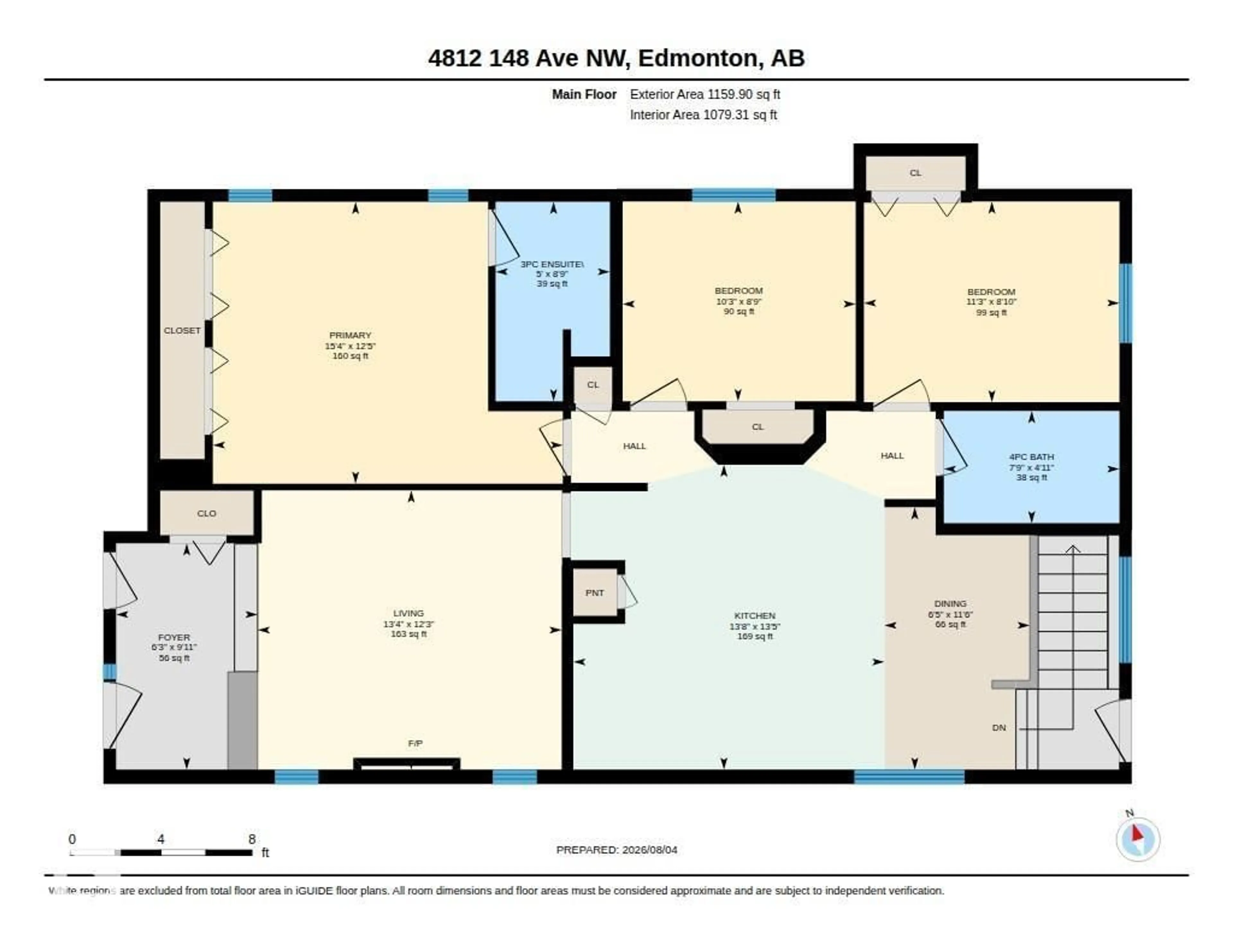 Floor plan for 4812 148 AV, Edmonton Alberta T5T2X1