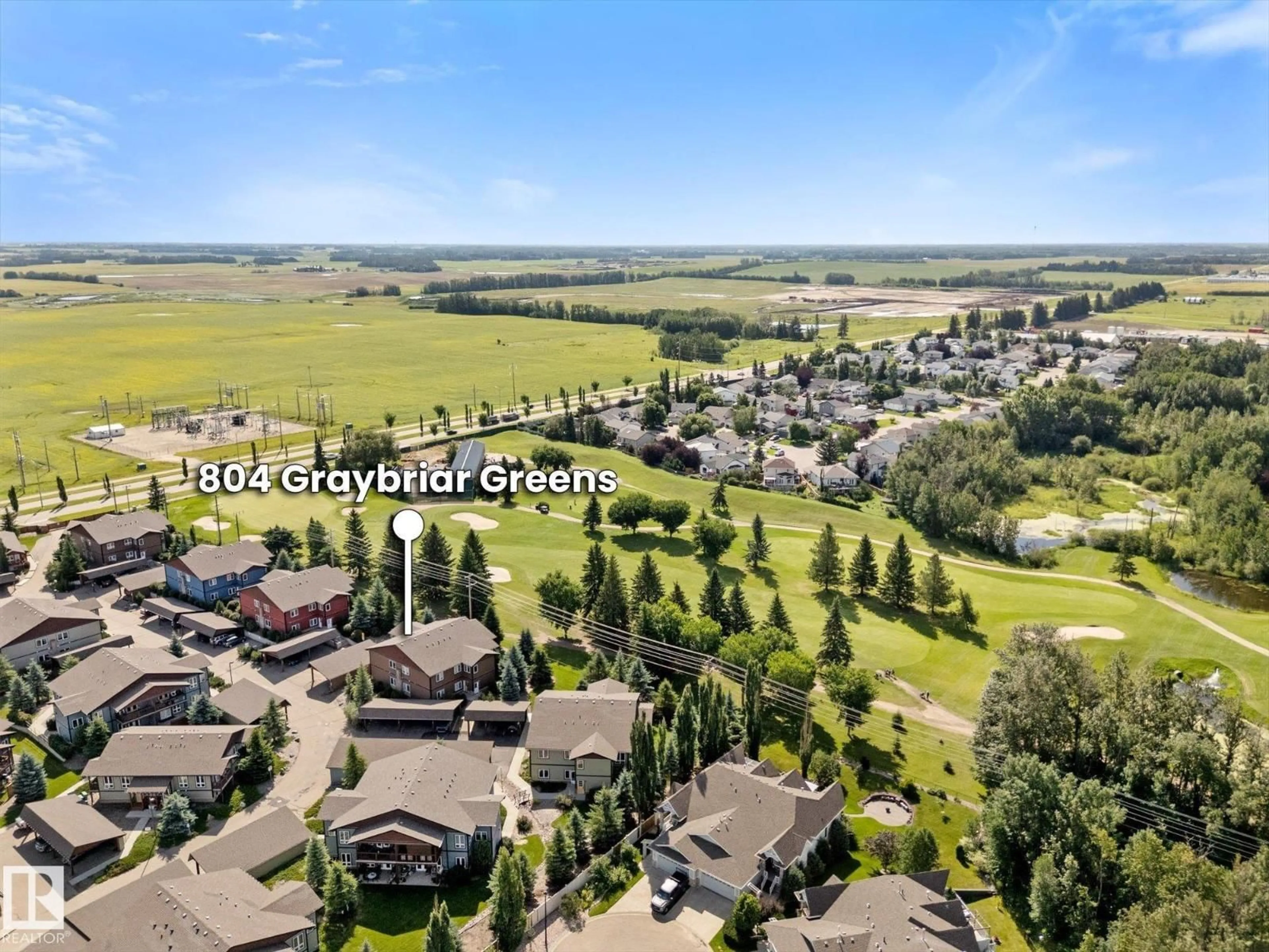 A pic from outside/outdoor area/front of a property/back of a property/a pic from drone, water/lake/river/ocean view for 804 GRAYBRIAR GR, Stony Plain Alberta T7Z0G1