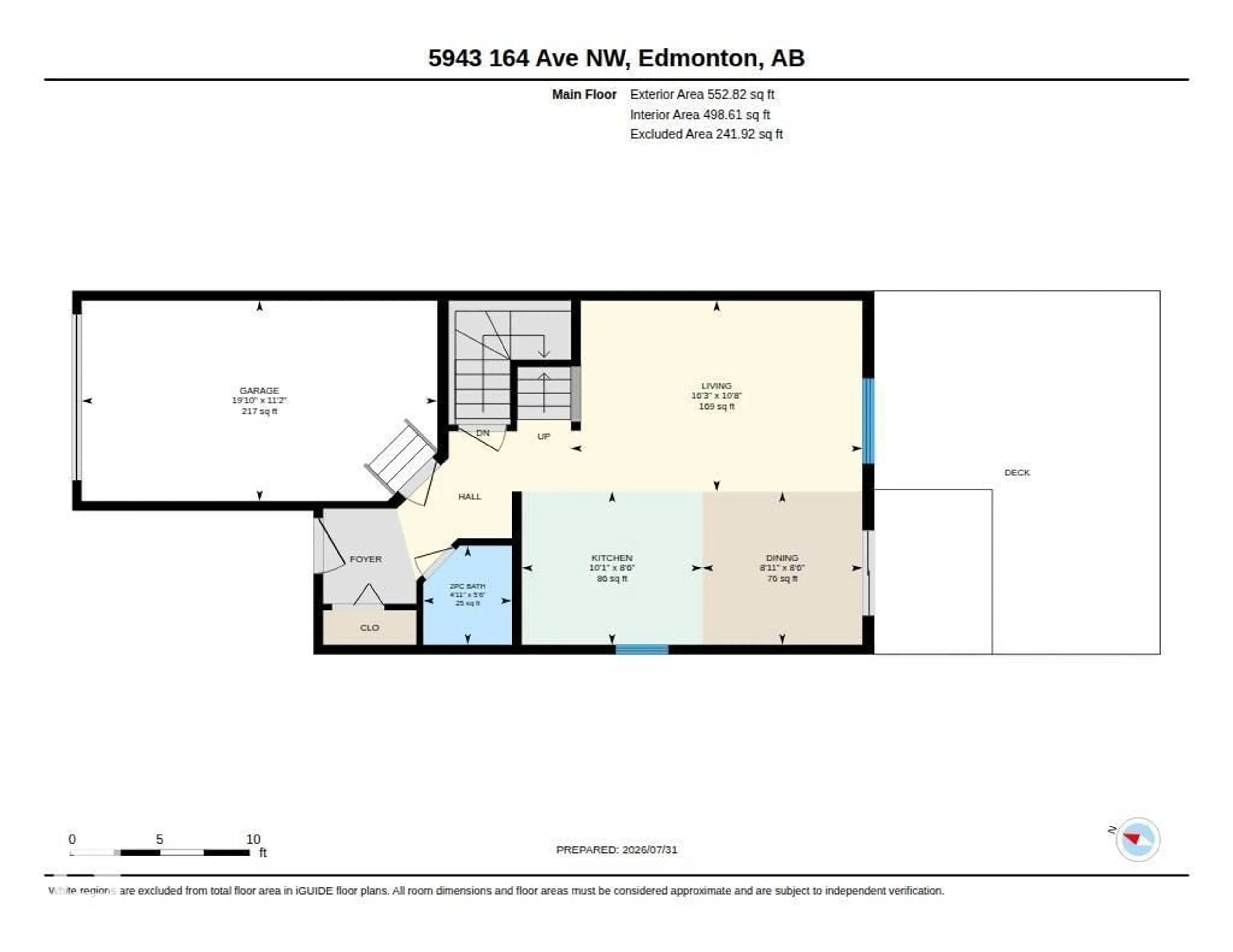 Floor plan for 5943 164 AV, Edmonton Alberta T5Y0B2