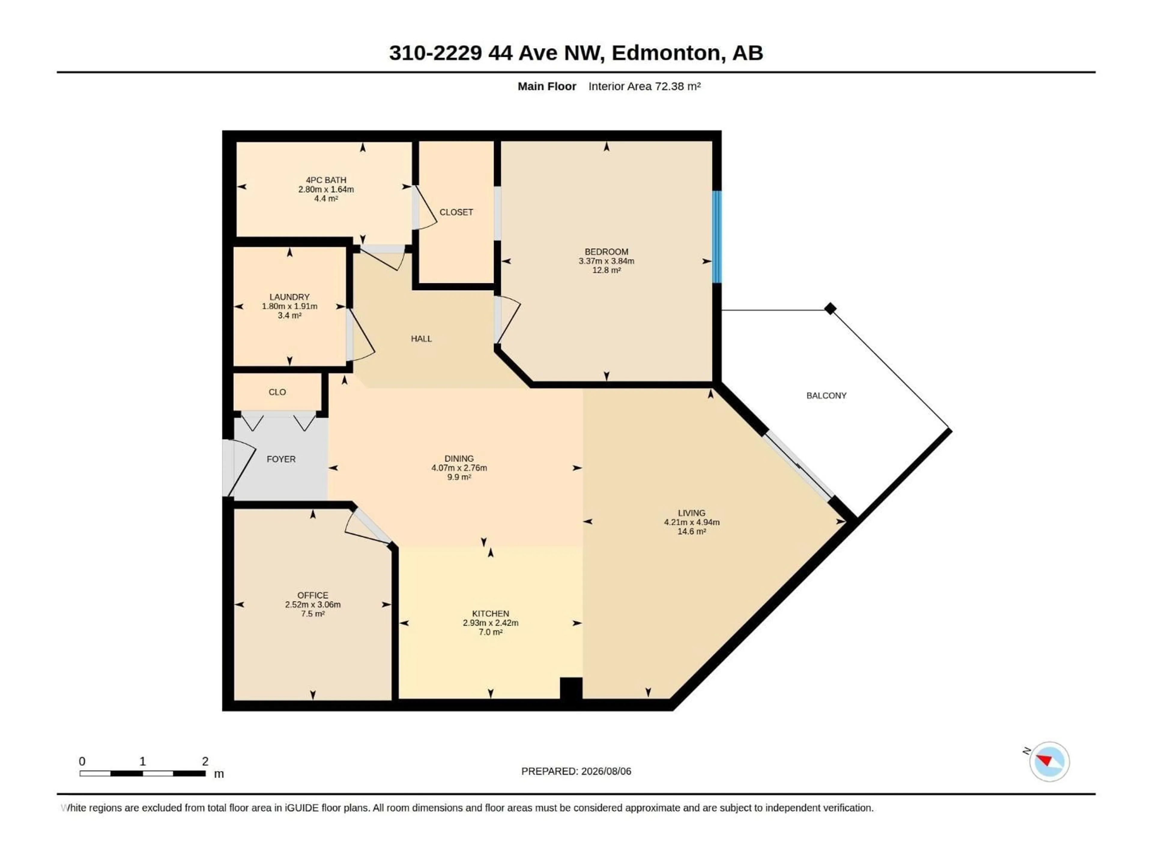 Floor plan for #310 - 2229 44 AV, Edmonton Alberta T6T0W6