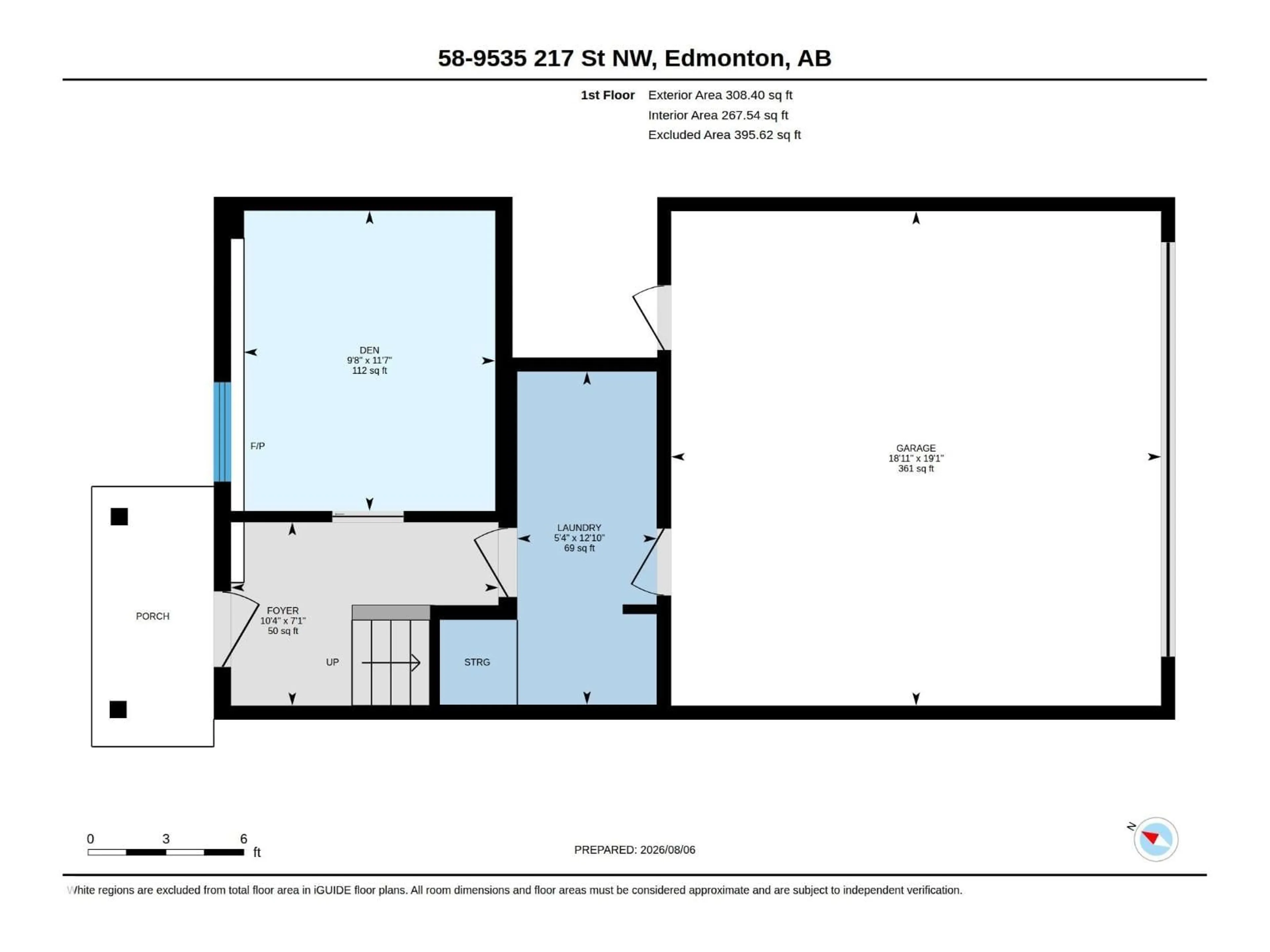 Floor plan for #58 - 9535 217 ST, Edmonton Alberta T5T4P5