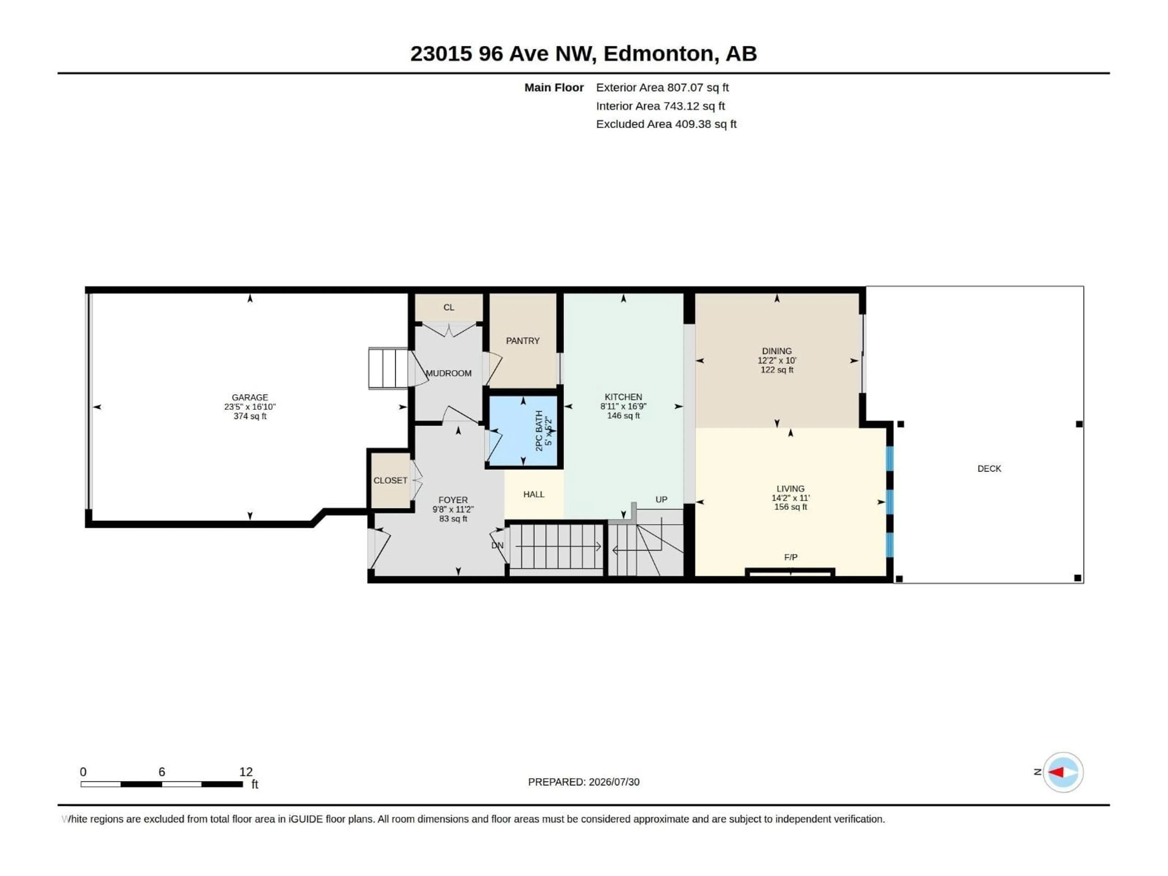 Floor plan for 23015 96 AV, Edmonton Alberta T5T7R4