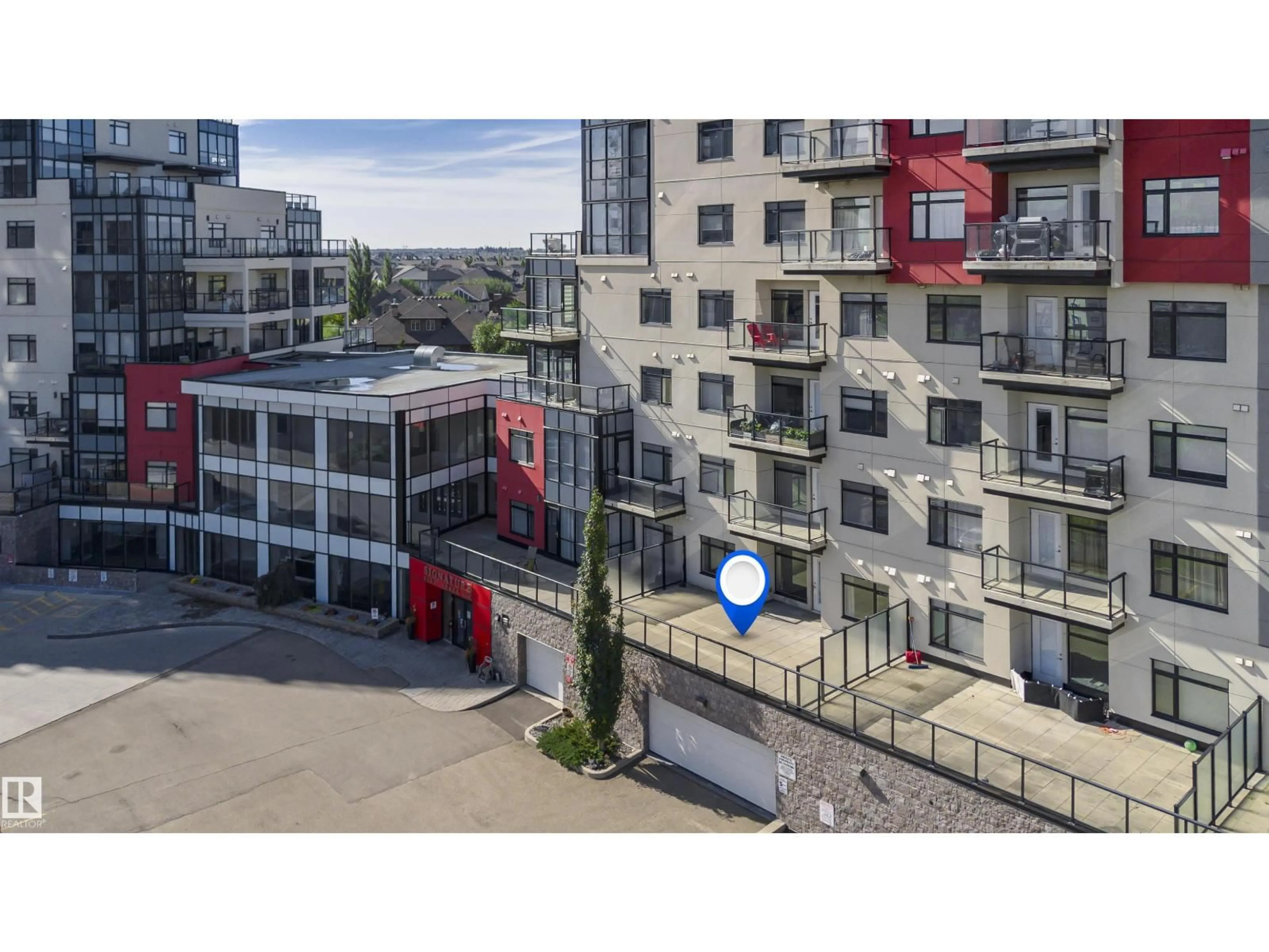A pic from outside/outdoor area/front of a property/back of a property/a pic from drone, city buildings view from balcony for 5151 - 229 WINDERMERE BV, Edmonton Alberta T6W2K4