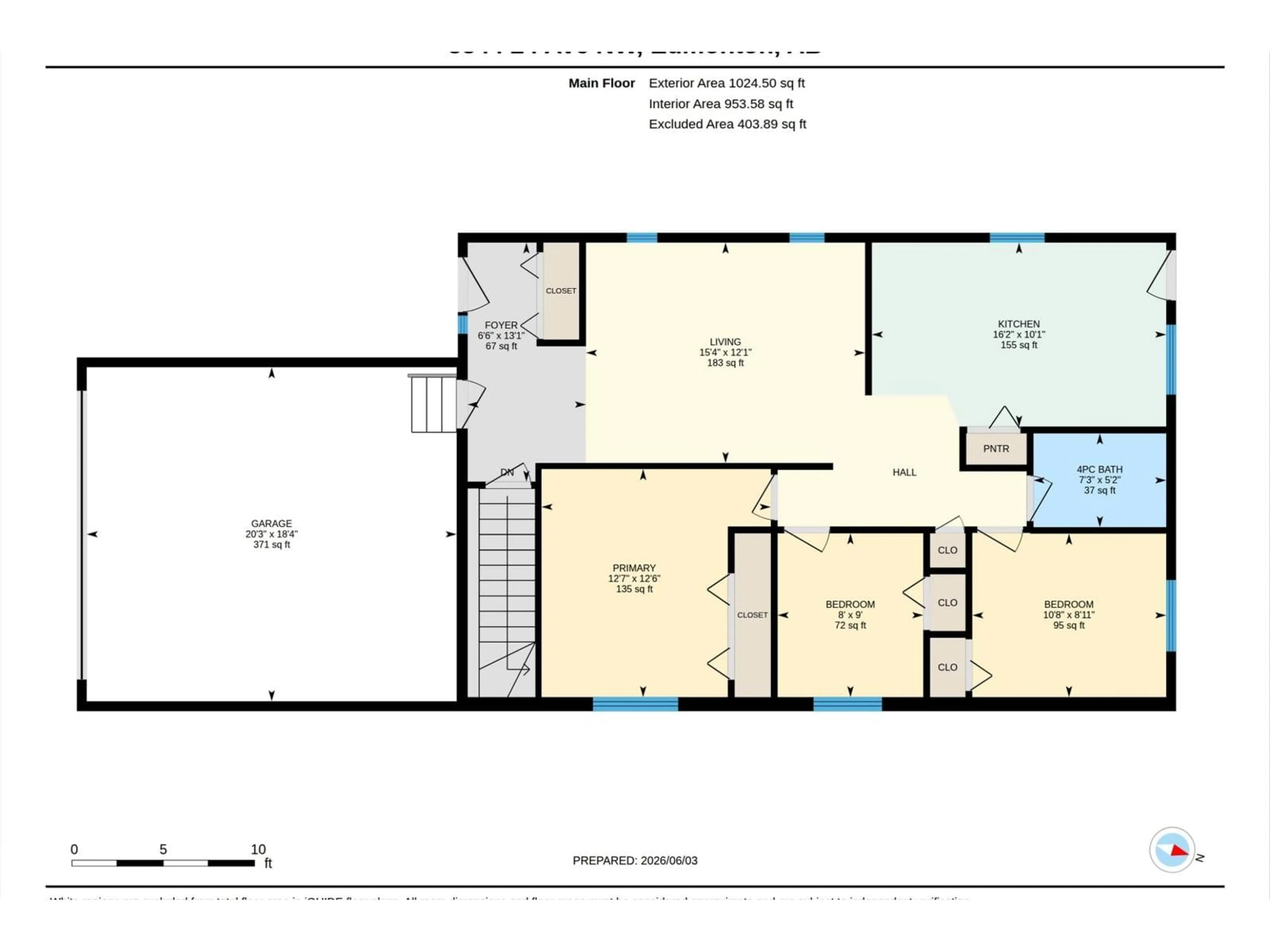 Floor plan for 3344 24 AV, Edmonton Alberta T6T1Y5