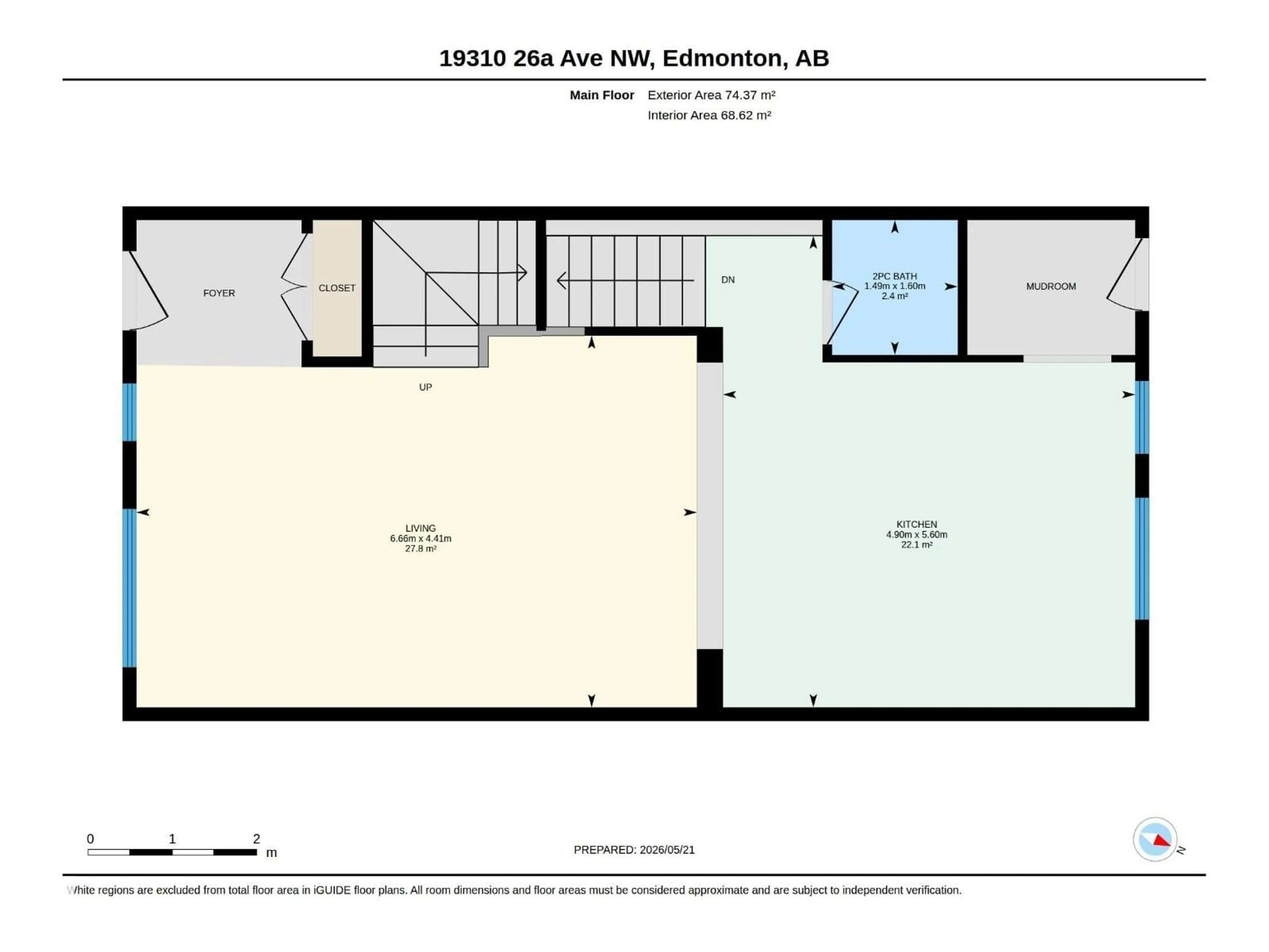 Floor plan for 19310 26A AVE, Edmonton Alberta T6M1L2