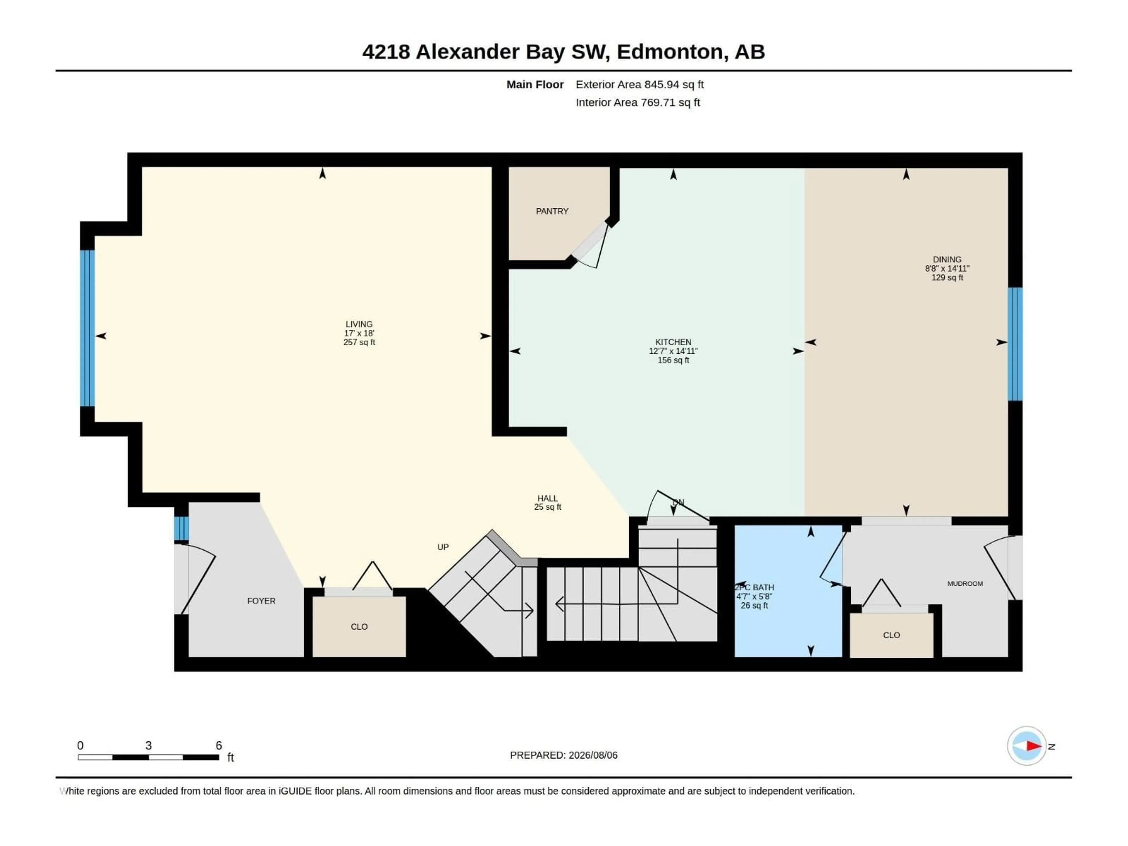 Floor plan for 4218 ALEXANDER BAY SW, Edmonton Alberta T6W2C8