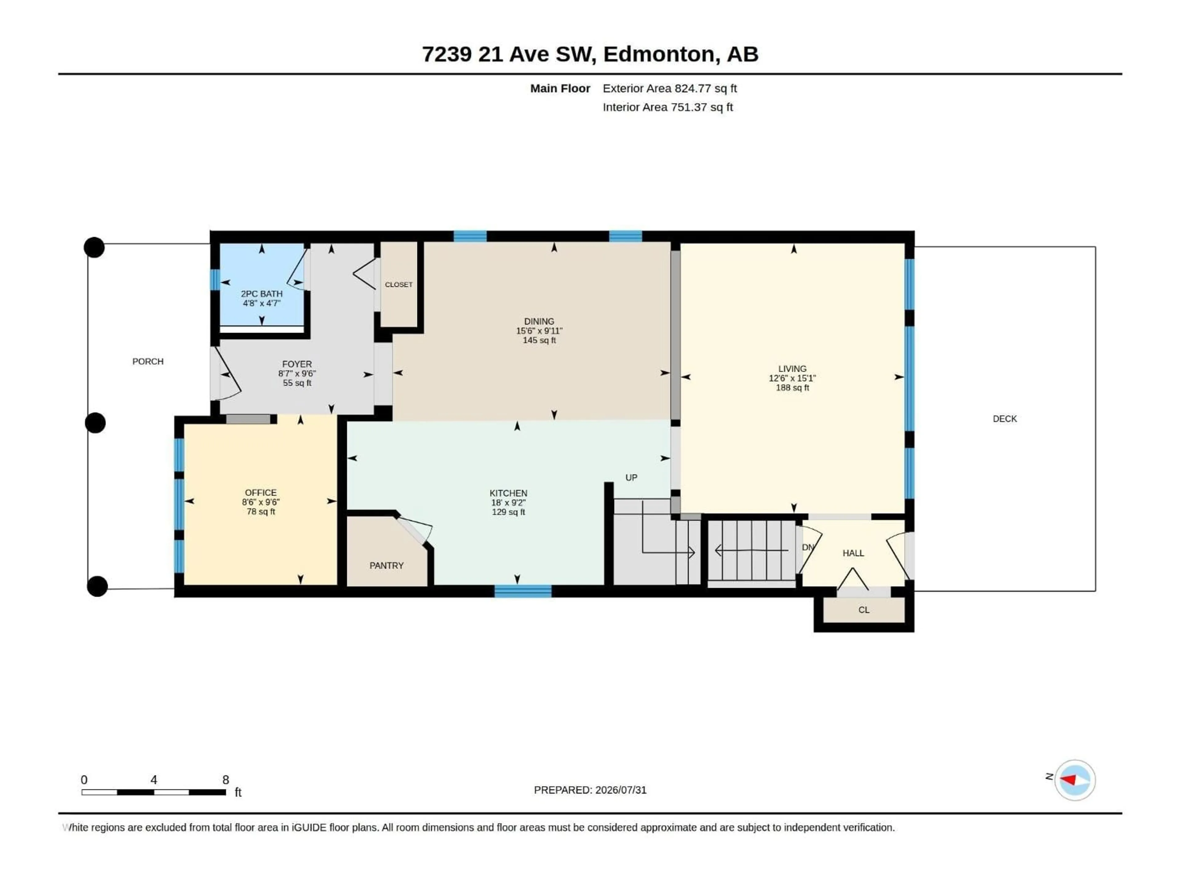Floor plan for SW - 7239 21 AV, Edmonton Alberta T6X0L6