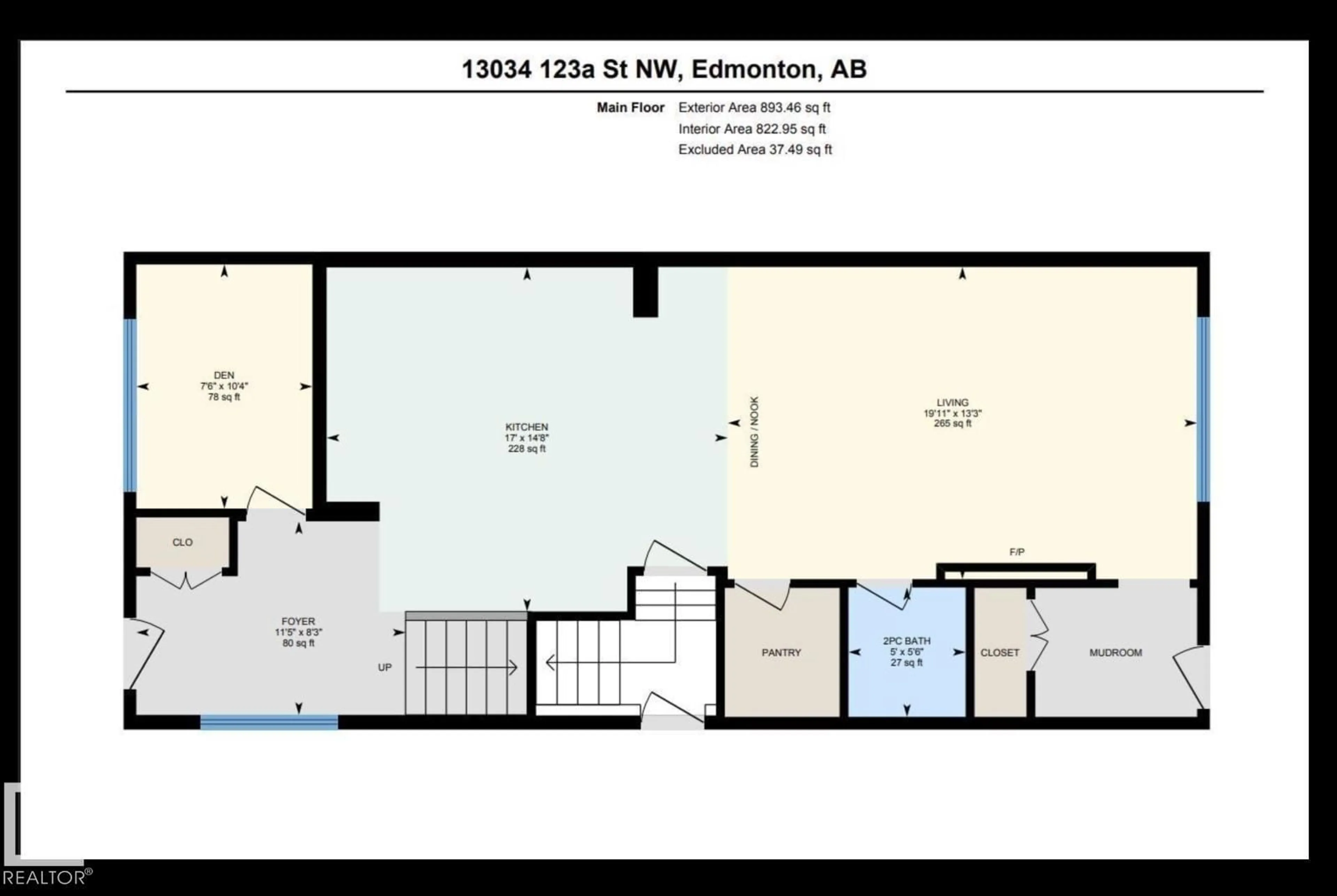 Floor plan for NW - 13034 123A ST, Edmonton Alberta T5L0L2
