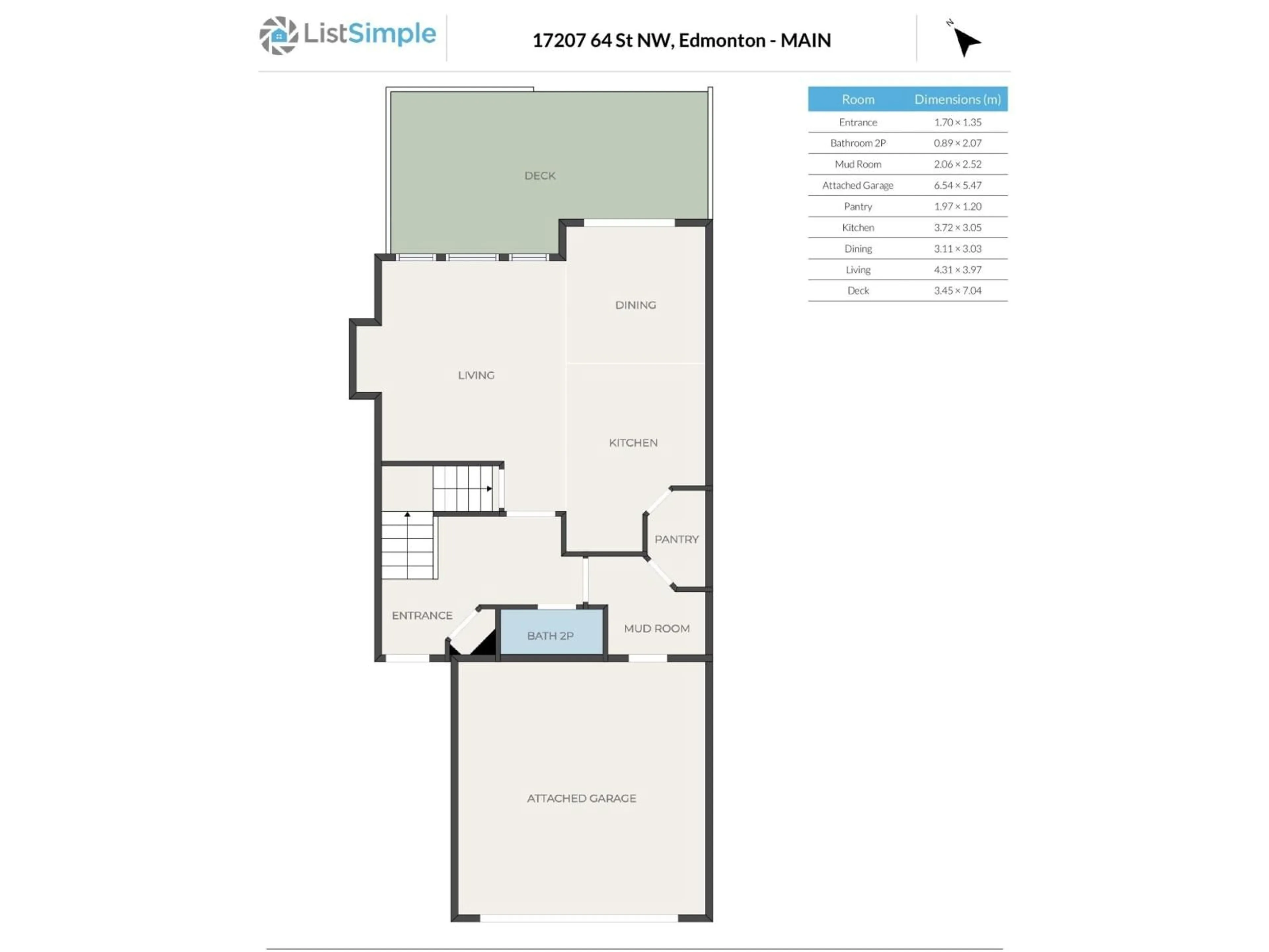 Floor plan for 17207 64 ST, Edmonton Alberta T5Y3T6