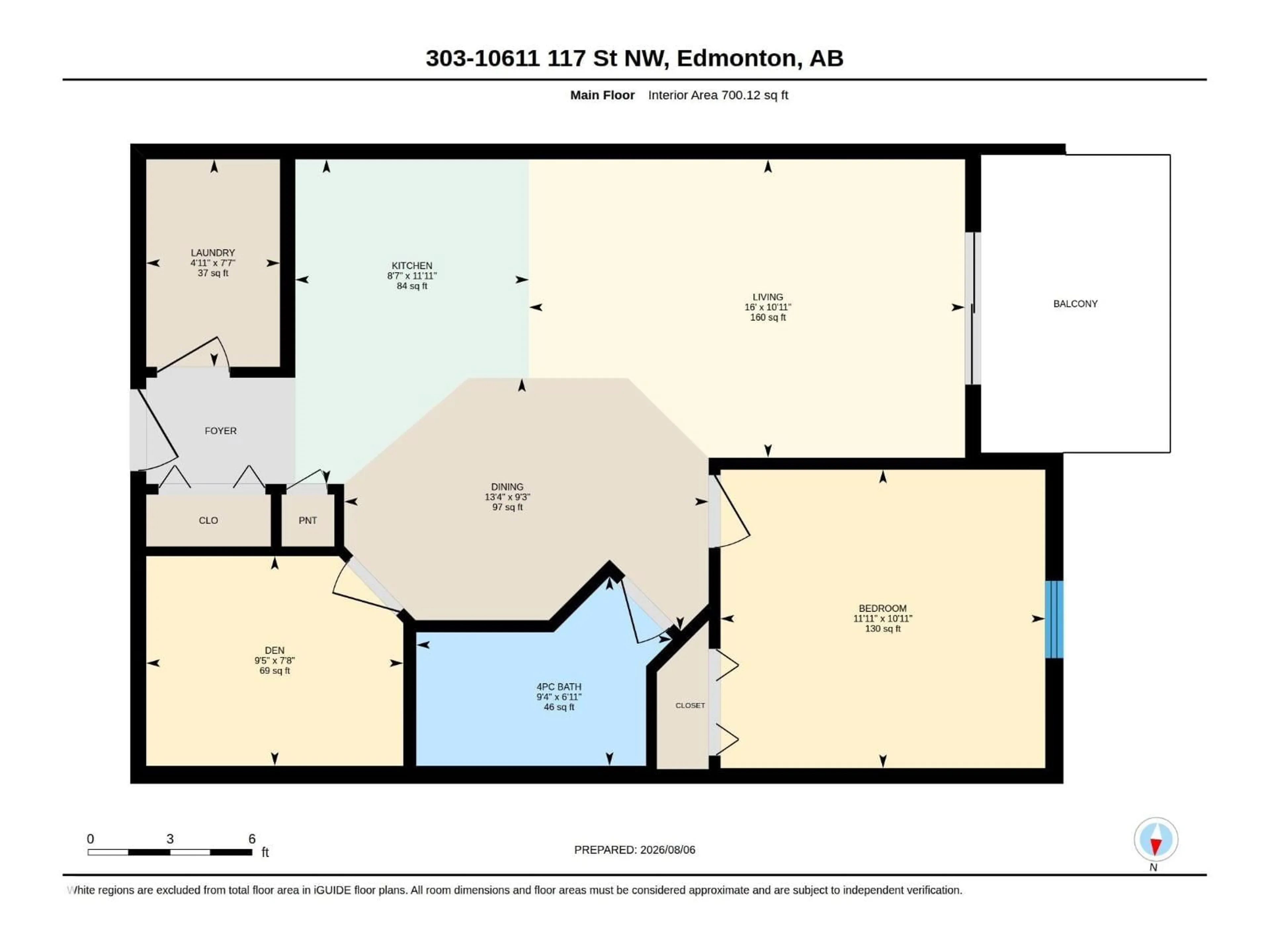 Floor plan for #303 - 10611 117 ST NW, Edmonton Alberta T5H0G6
