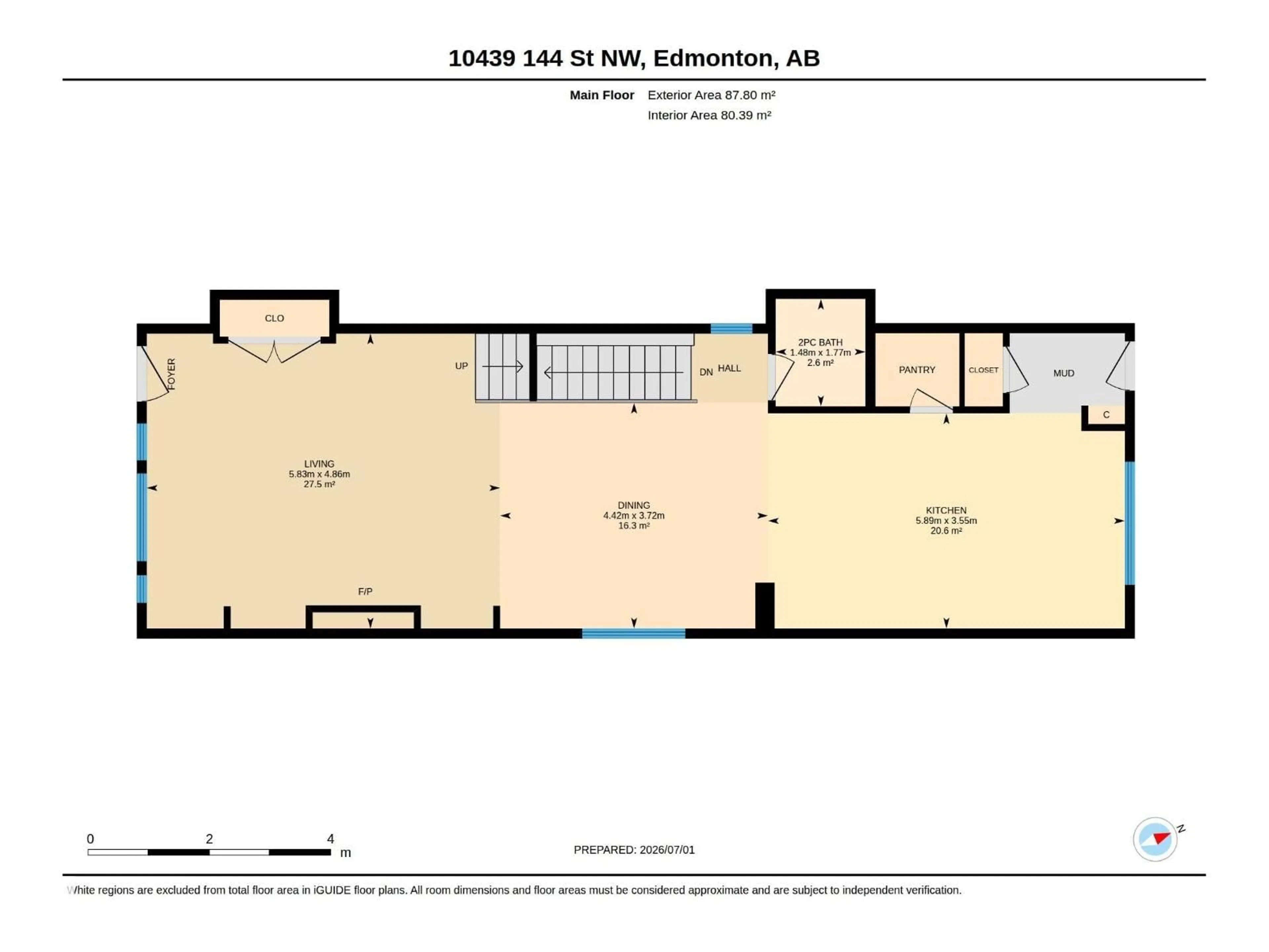 Floor plan for 10439 144 ST, Edmonton Alberta T5N2V5