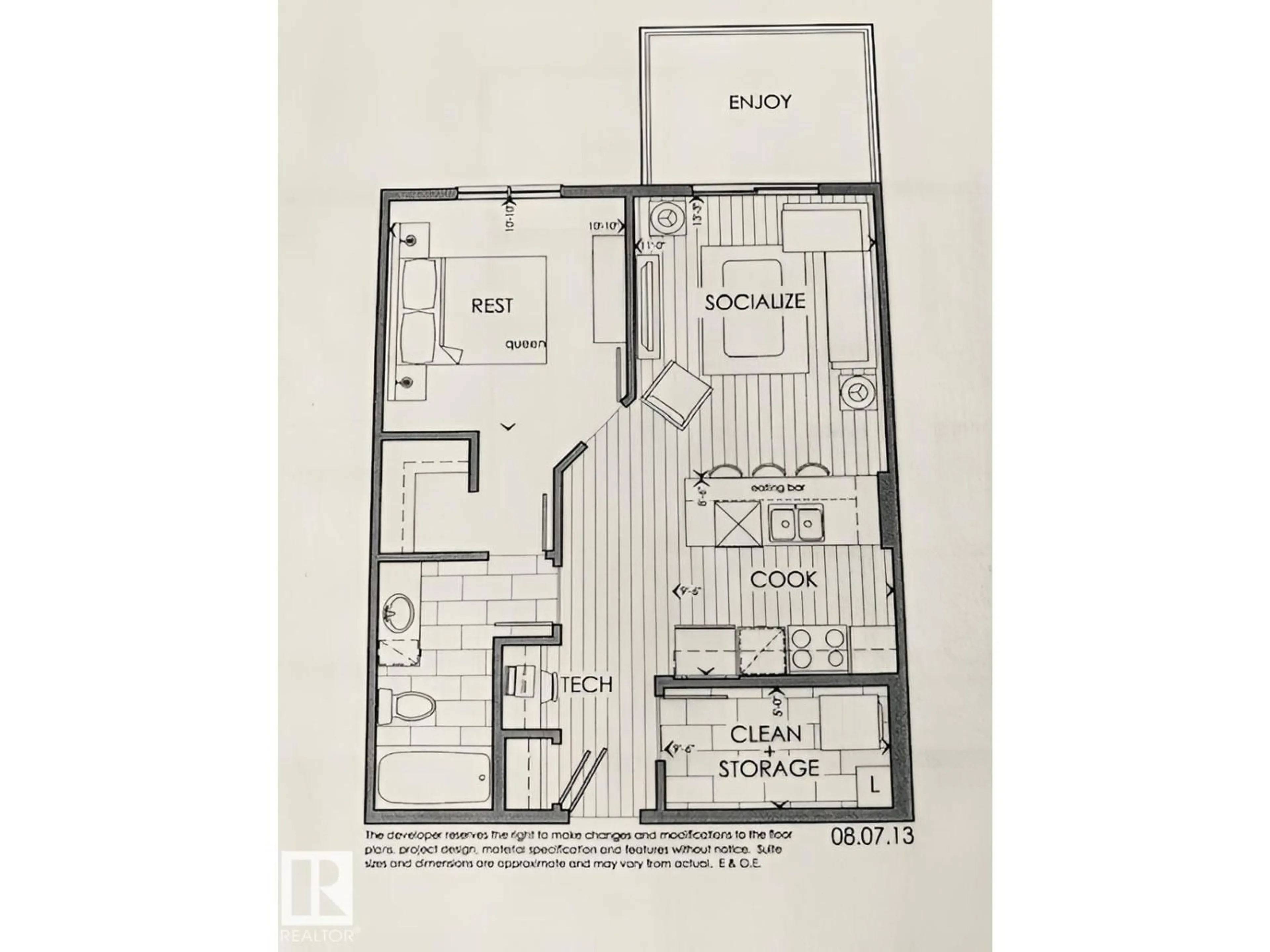 Floor plan for 238 - 1008 ROSENTHAL BV, Edmonton Alberta T5T7J4