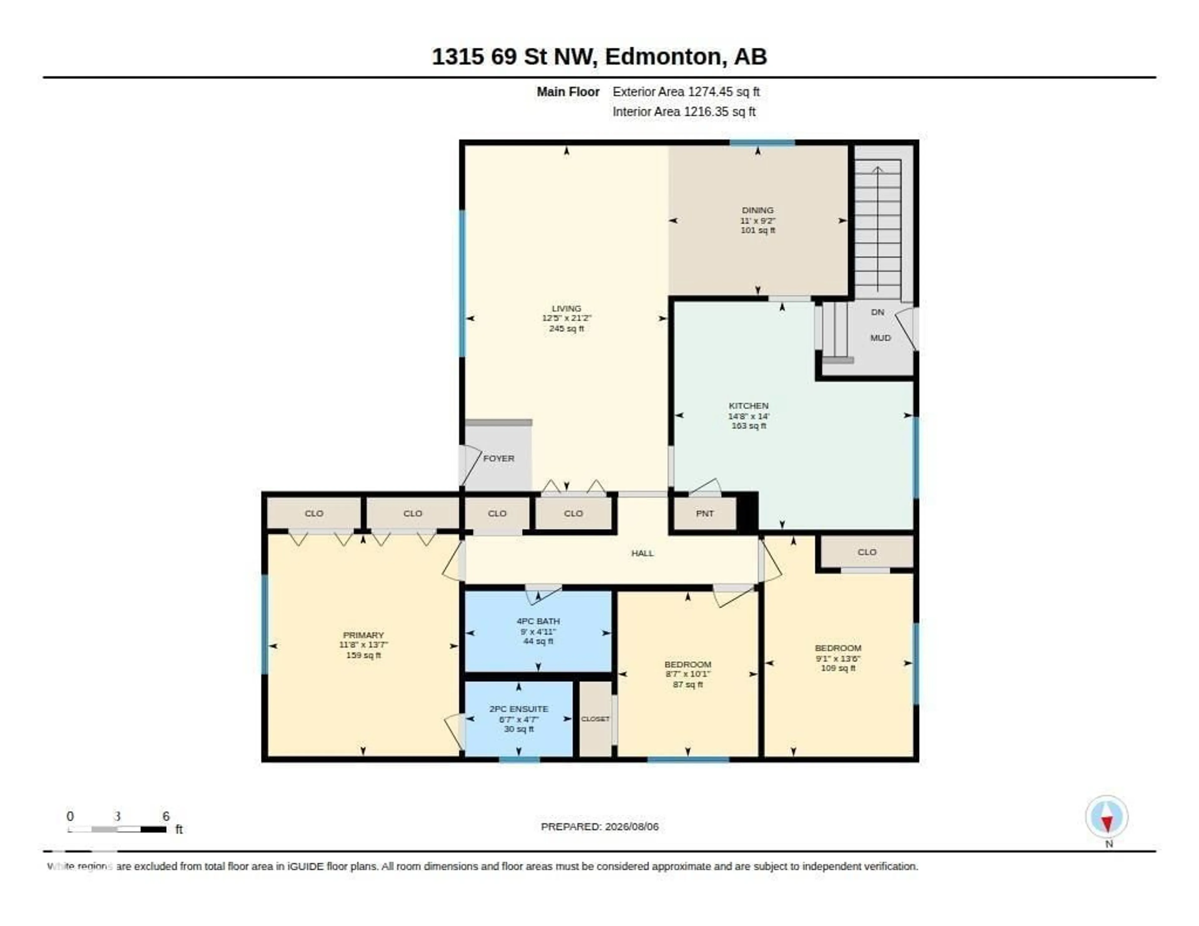 Floor plan for 1315 69 ST, Edmonton Alberta T6K3K5