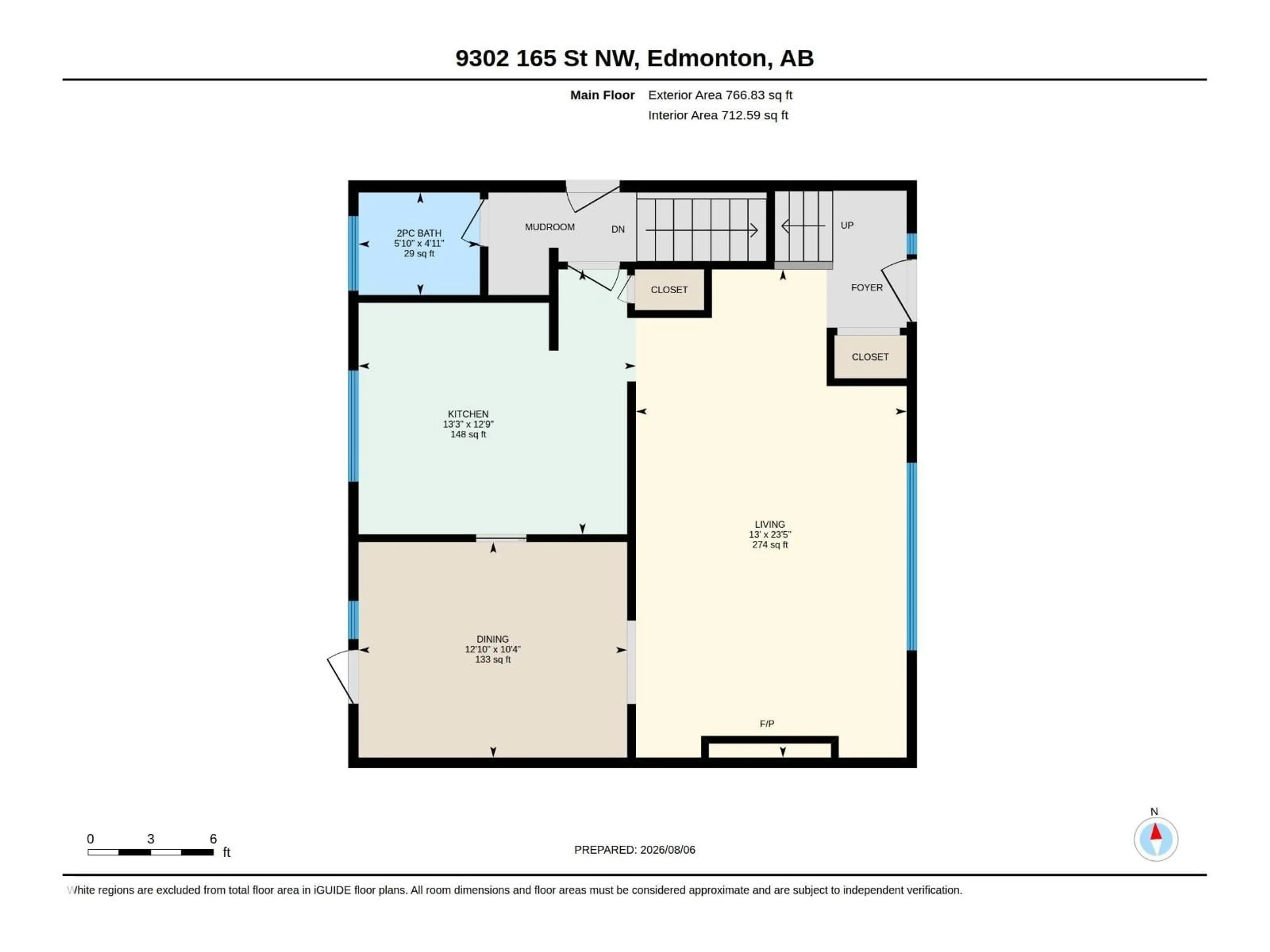 Floor plan for NW - 9302 165 ST, Edmonton Alberta T5R2S4