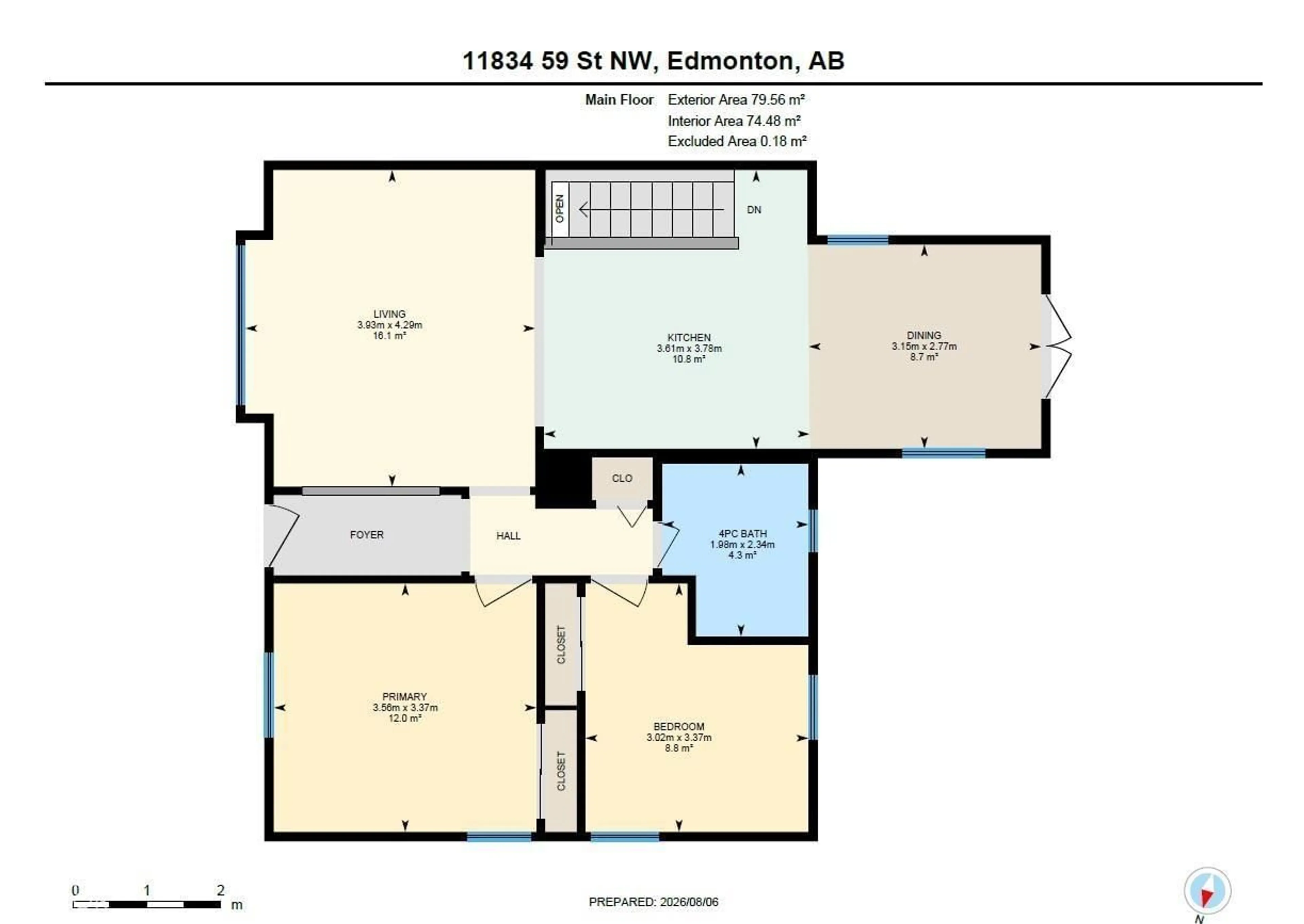 Floor plan for 11834 59 ST, Edmonton Alberta T5W3X7