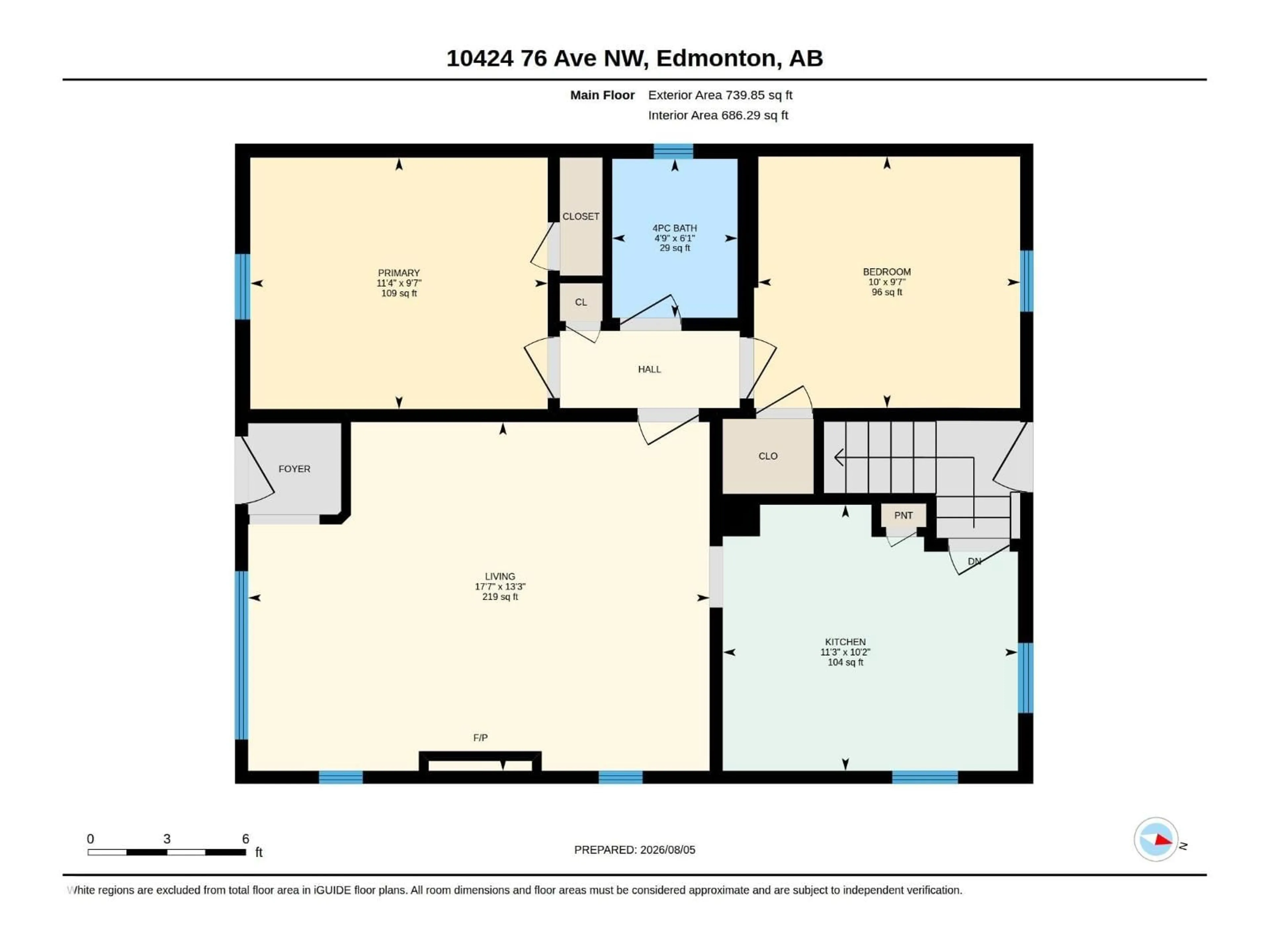 Floor plan for 10424 76 AV, Edmonton Alberta T6E1L1