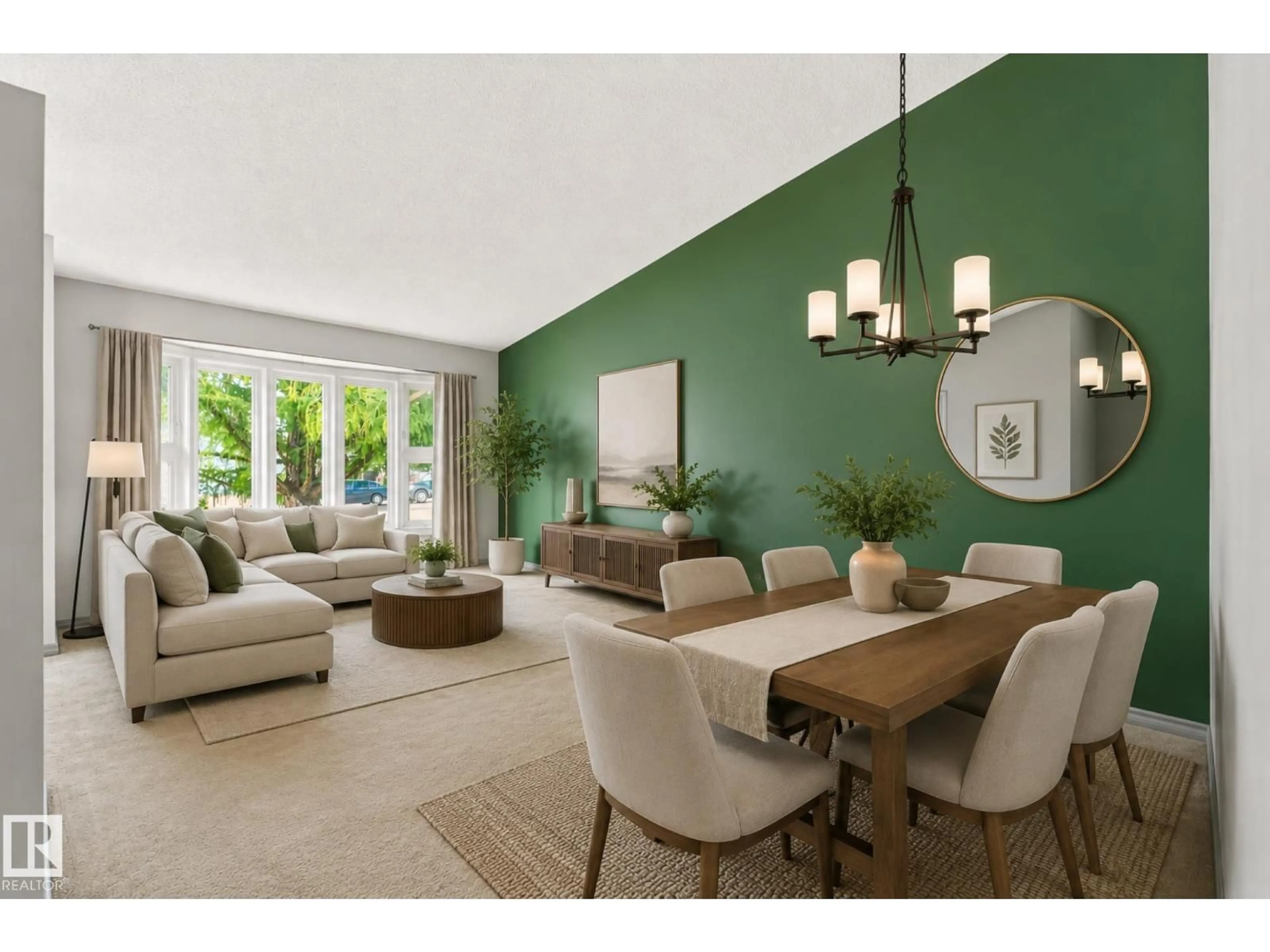 Living room with furniture, unknown for NW - 7704 152B AV, Edmonton Alberta T5C3M5
