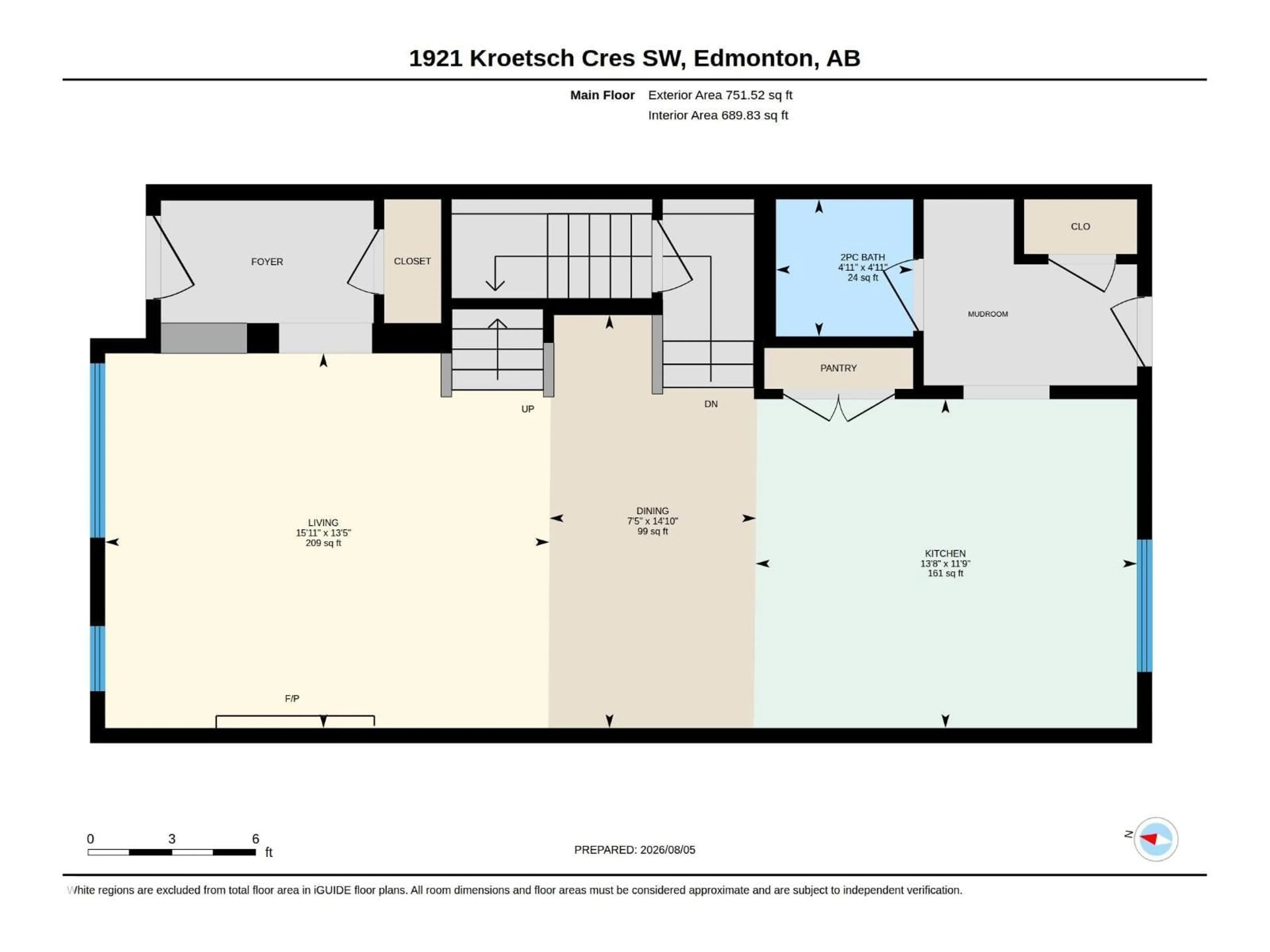 Floor plan for 1921 KROETSCH CR, Edmonton Alberta T6W4J2